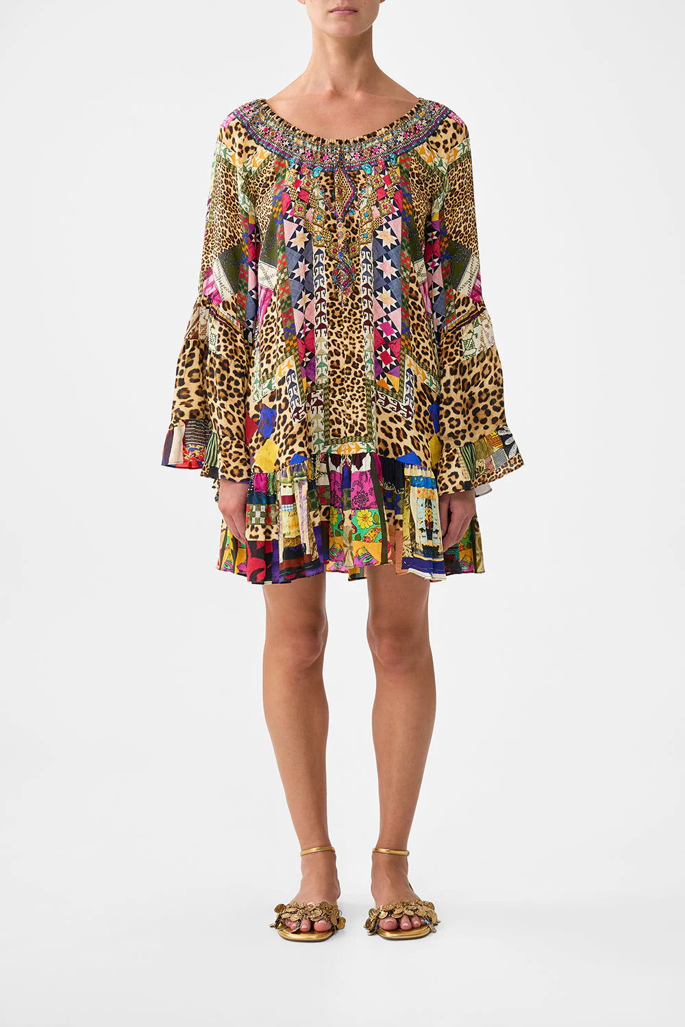 Vestido Camilla de corte A con volantes