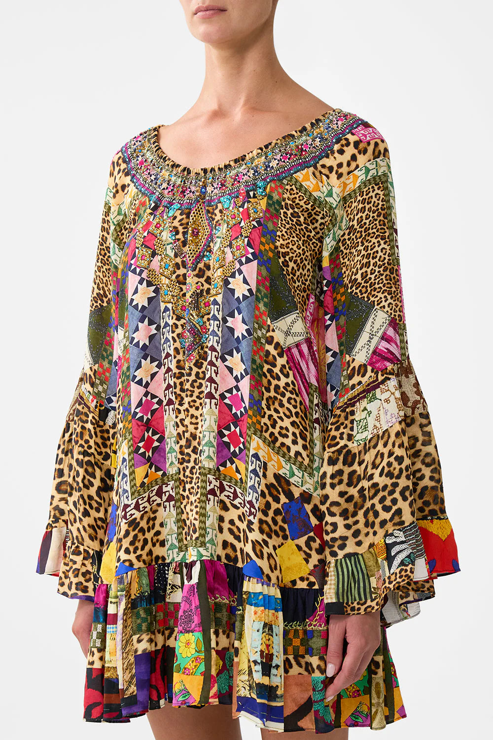 Vestido Camilla de corte A con volantes