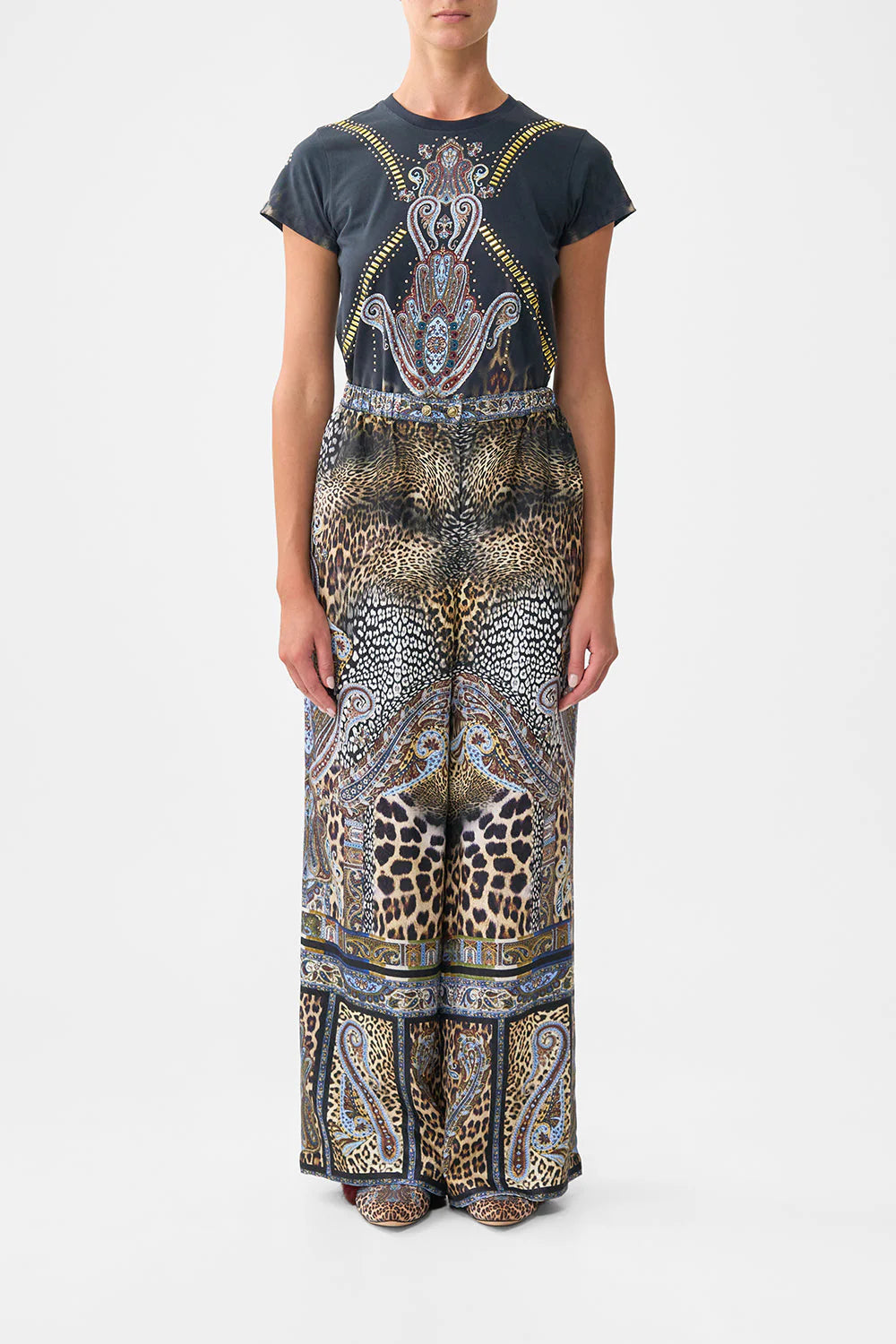 Pantalón de estar por casa con botones delanteros Camilla