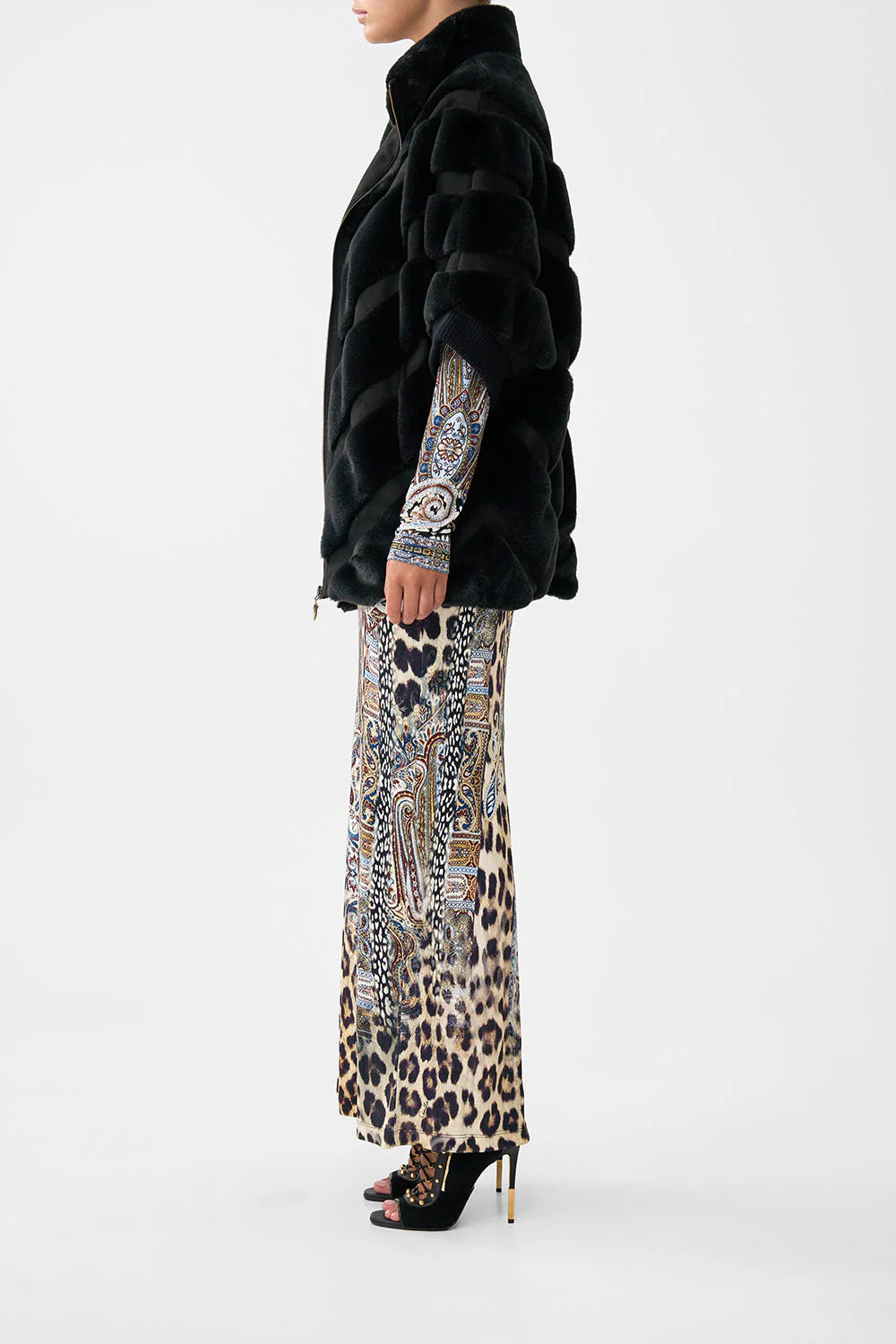 Camilla Faux Fur Short Sleeve Slouch Jacket