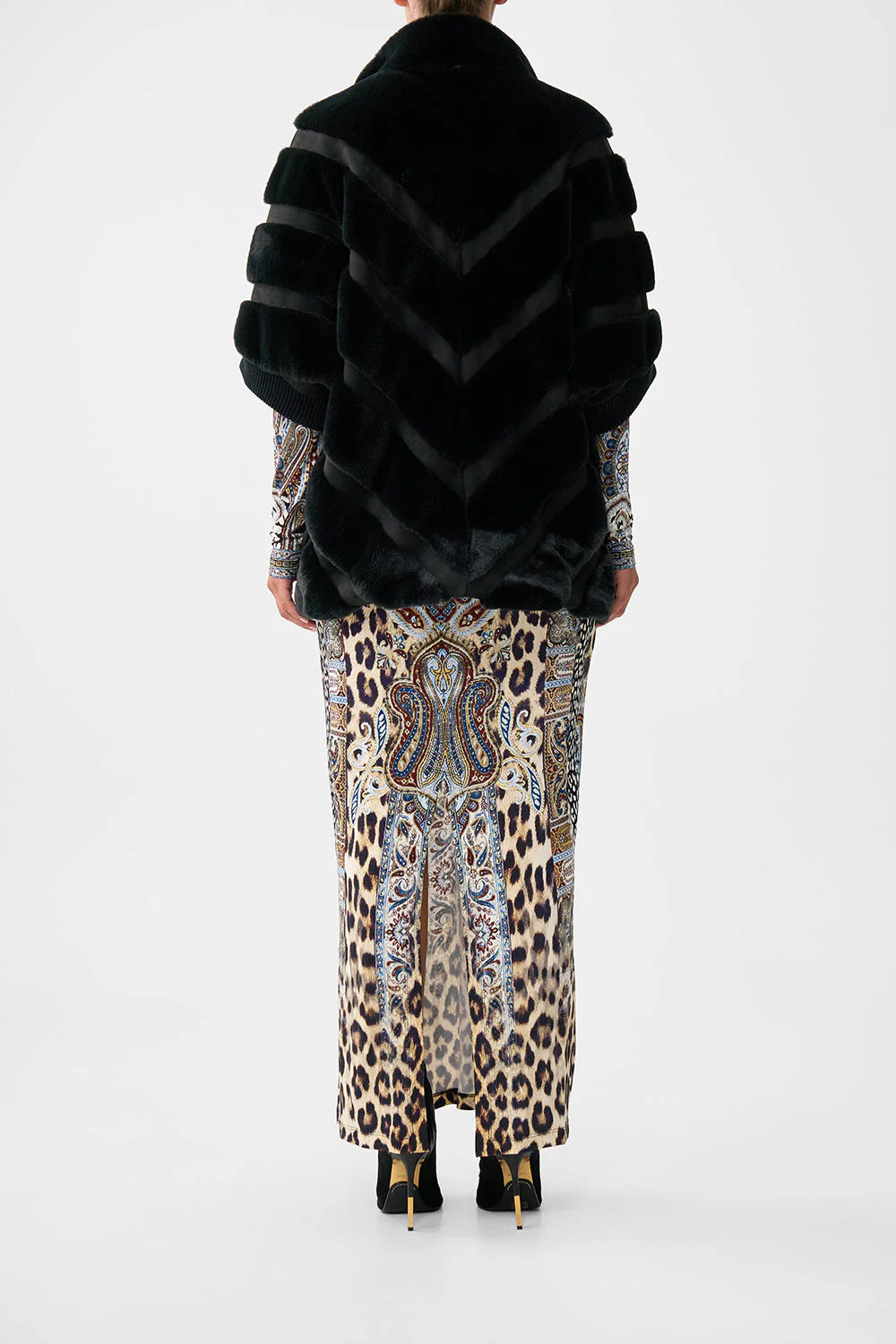 Camilla Faux Fur Short Sleeve Slouch Jacket