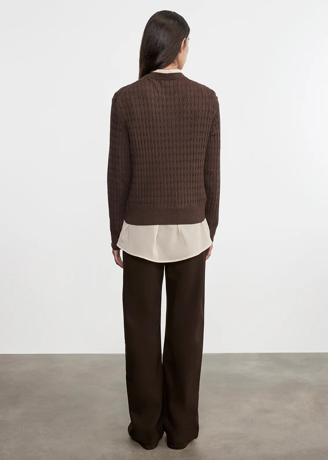 Enza Costa Cashmere Cotton Cable Knit Easy Crew