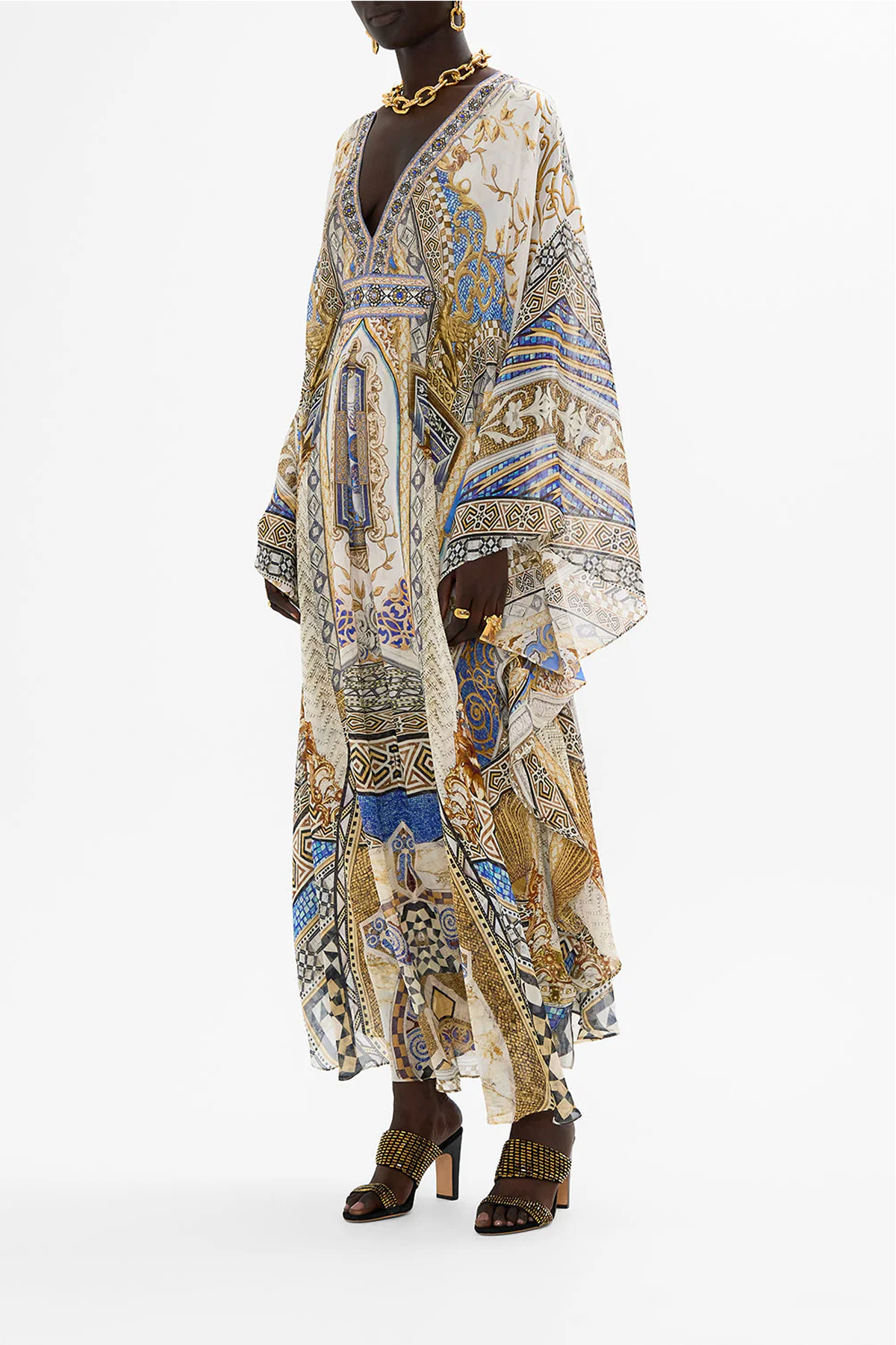 Camilla Long Kaftan With Waist Detail