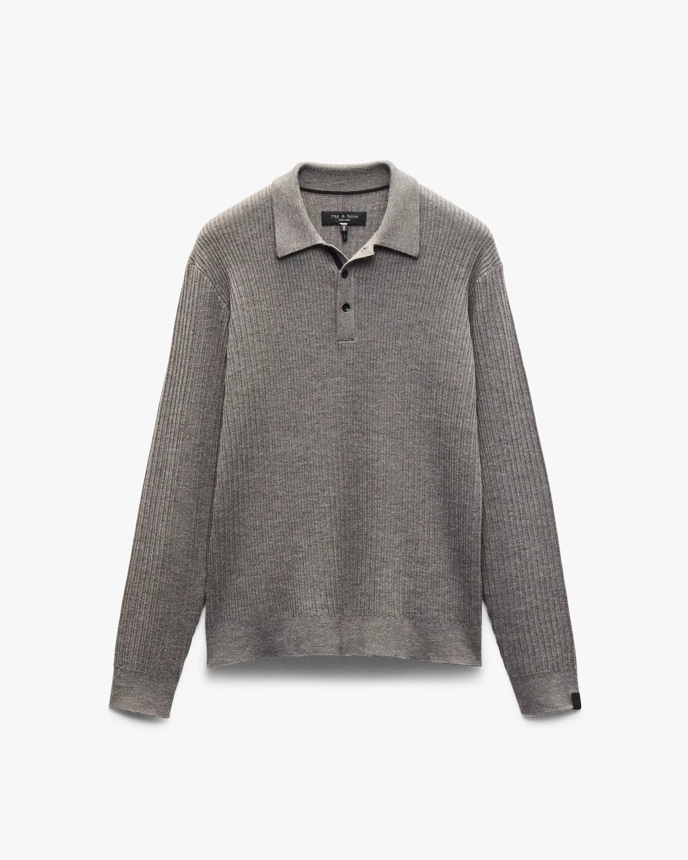 Rag & Bone Men's Crawford Wool-Cashmere Polo Sweater