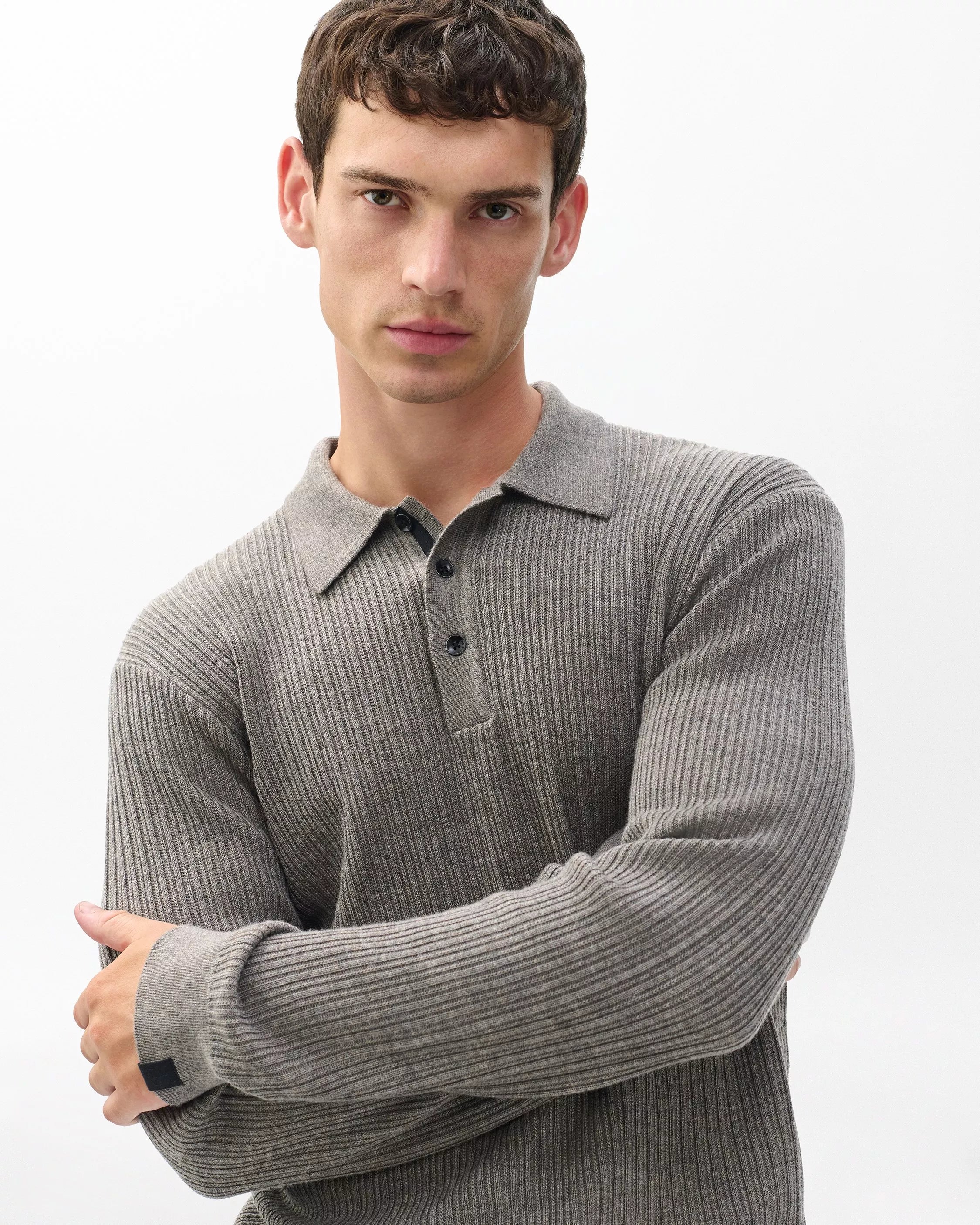 Rag & Bone Men's Crawford Wool-Cashmere Polo Sweater