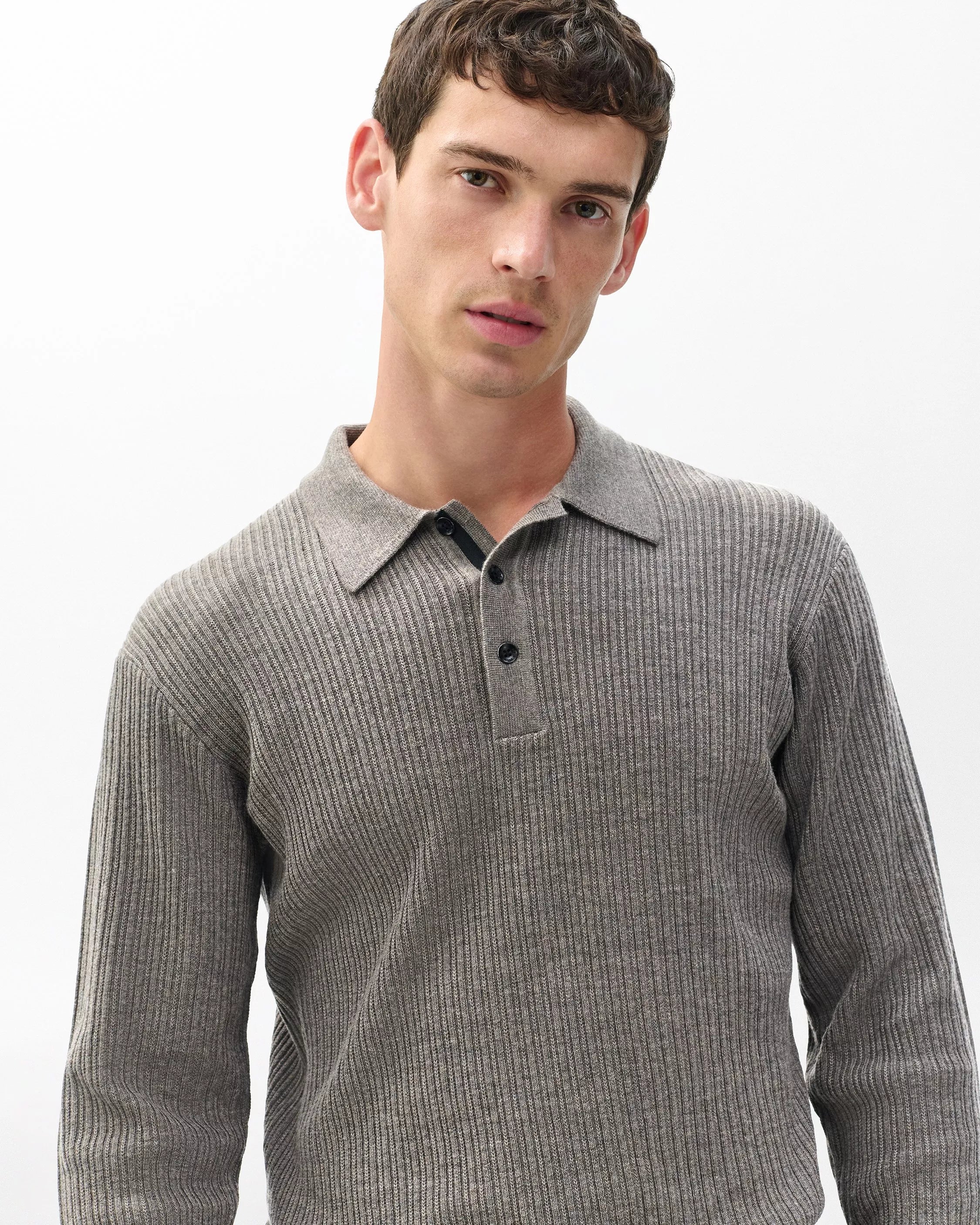 Rag & Bone Men's Crawford Wool-Cashmere Polo Sweater