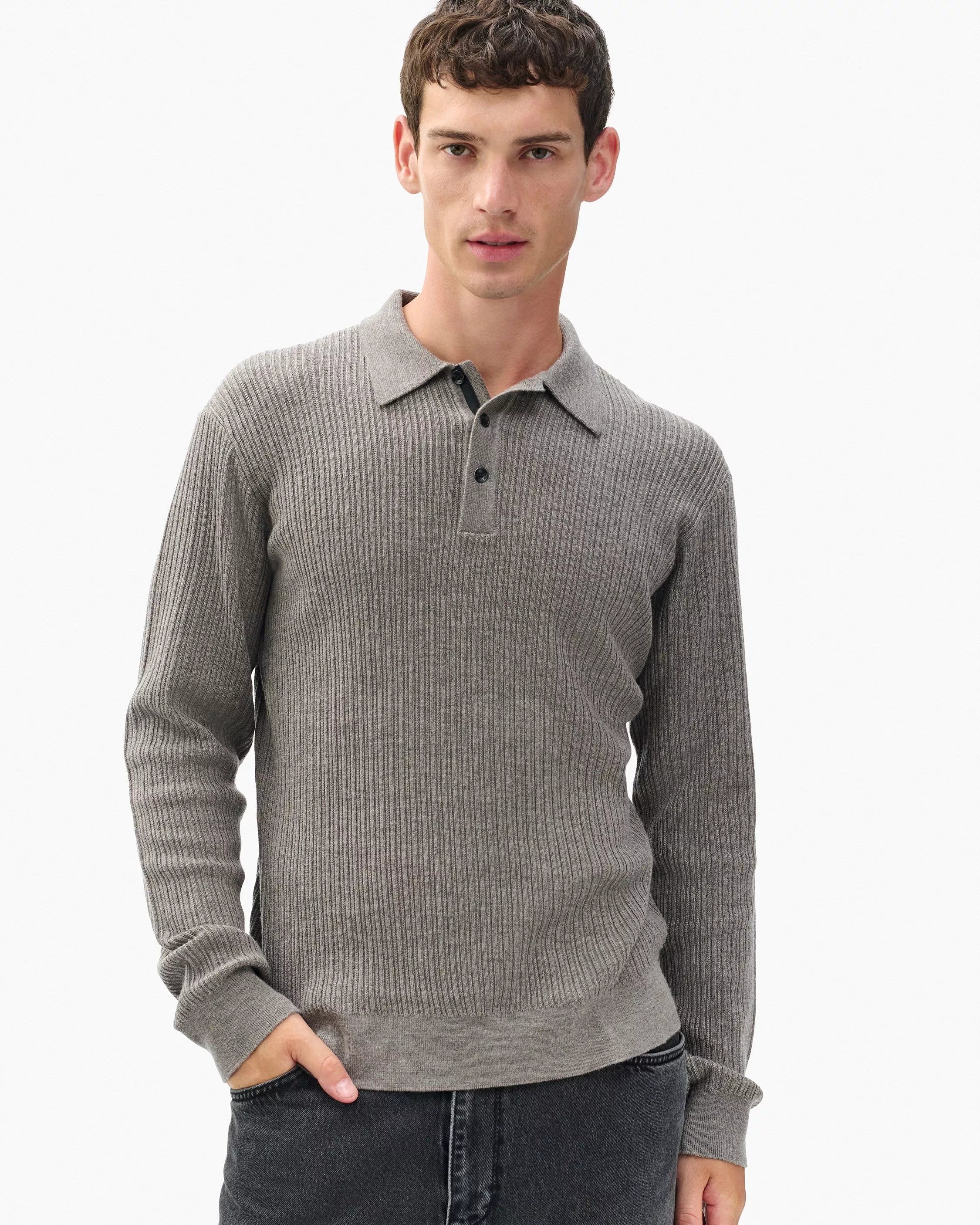 Rag & Bone Men's Crawford Wool-Cashmere Polo Sweater