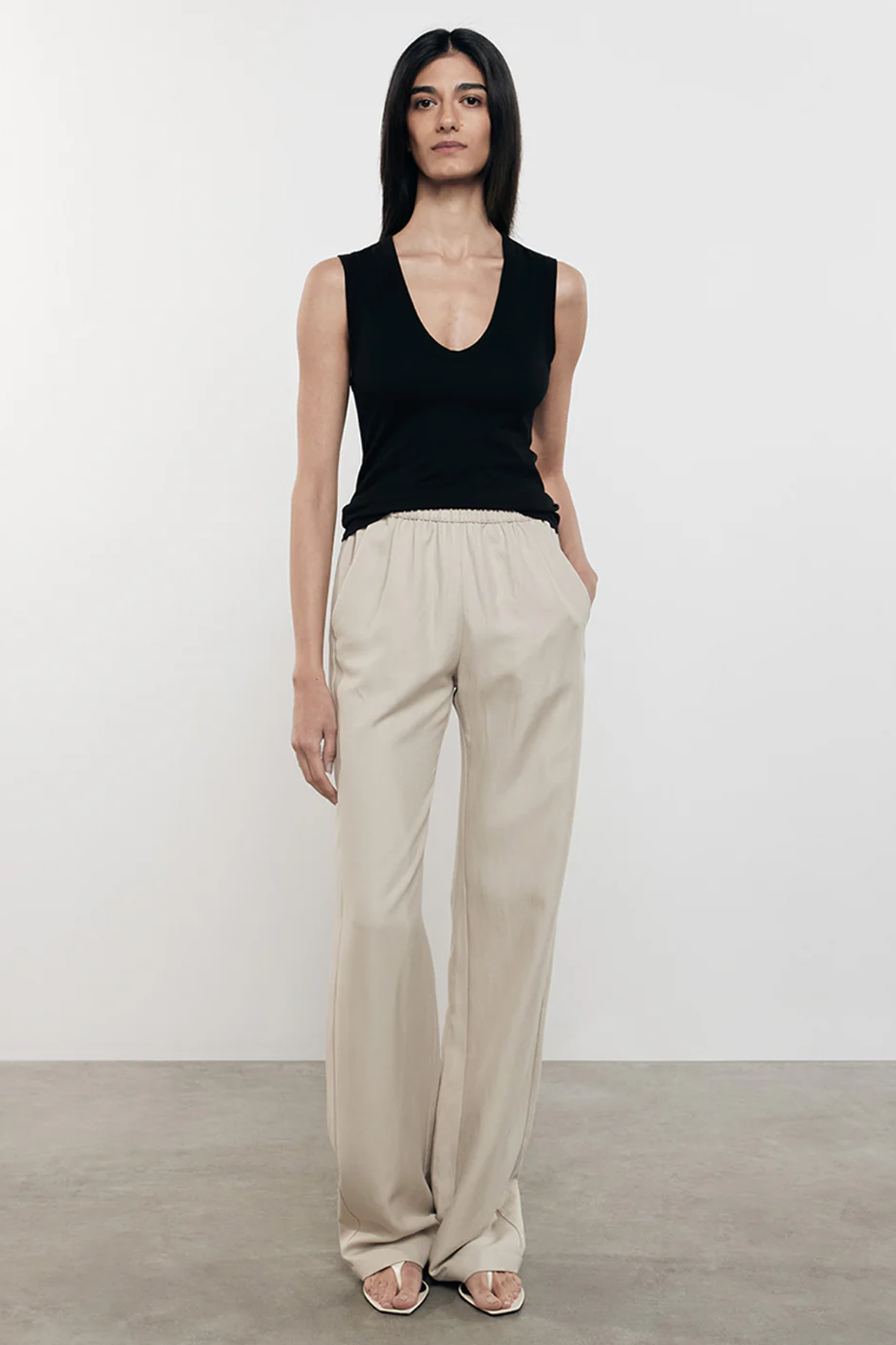 Enza Costa Twill Everywhere Pant in Stone | Canada | USA