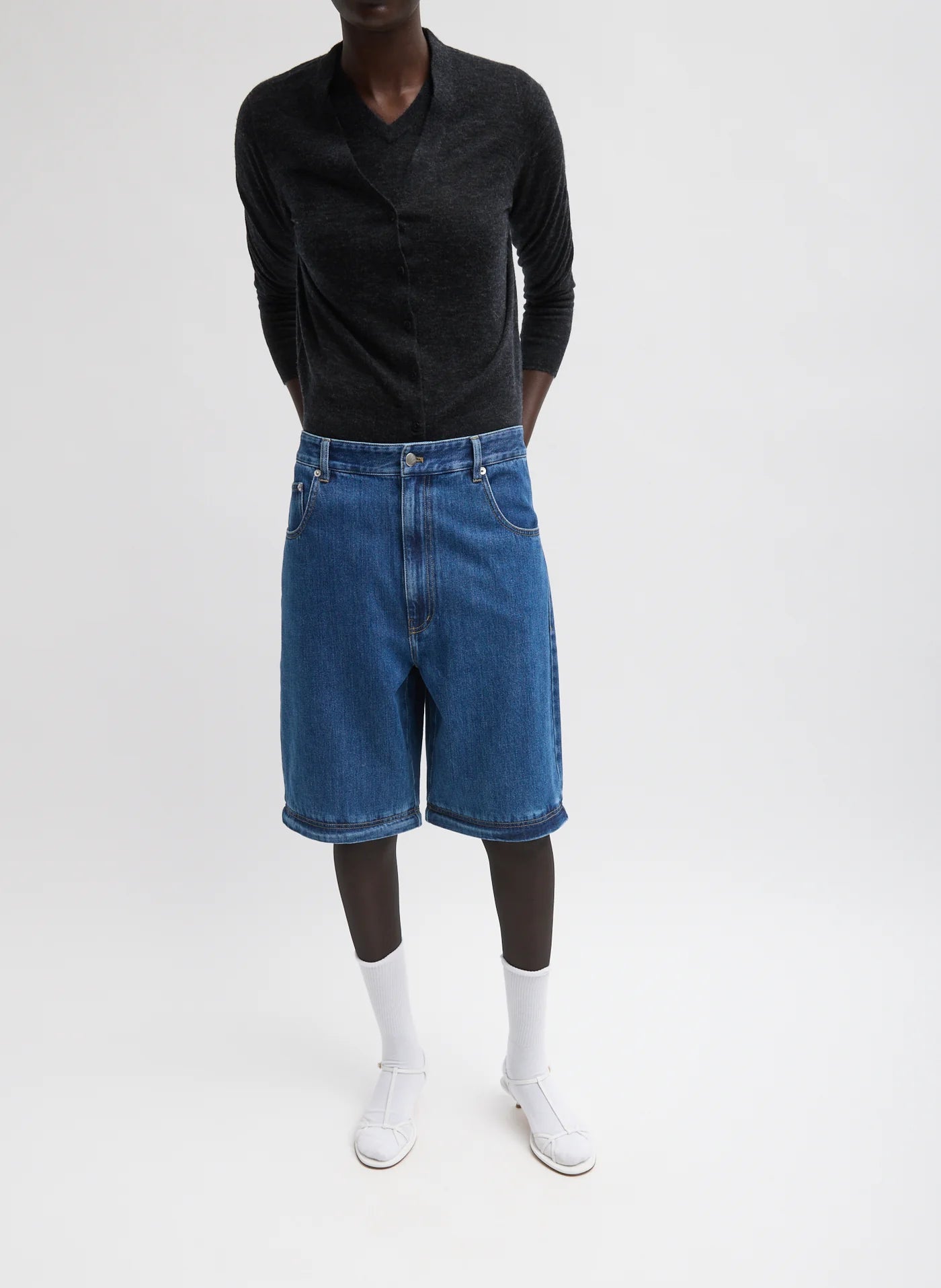 Vaqueros convertibles con cremallera Tibi Lars Denim