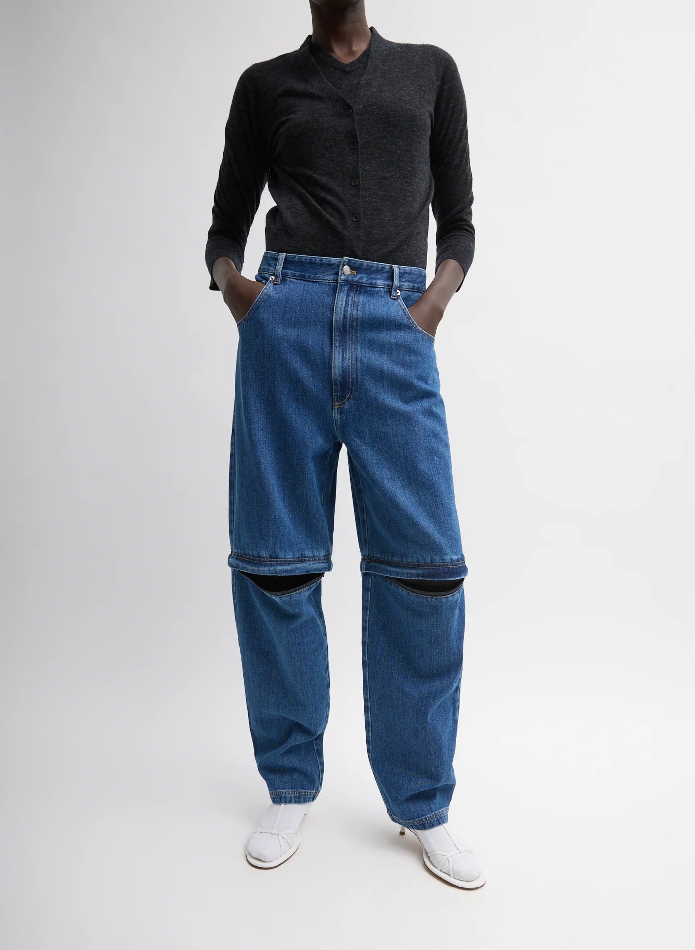 Tibi Lars Denim Convertible Zip Jean