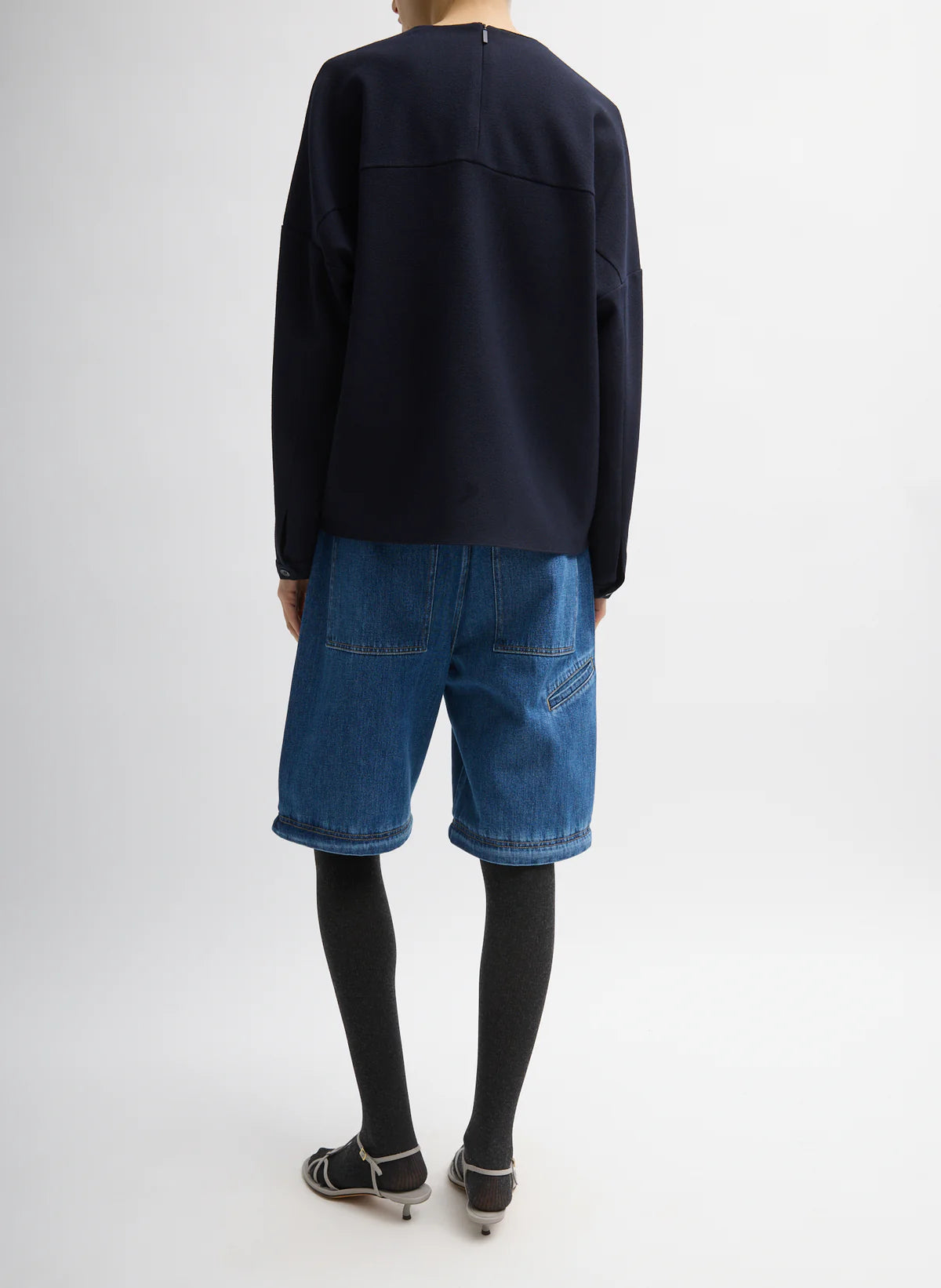 Tibi Mica Crepe V-Neck Top