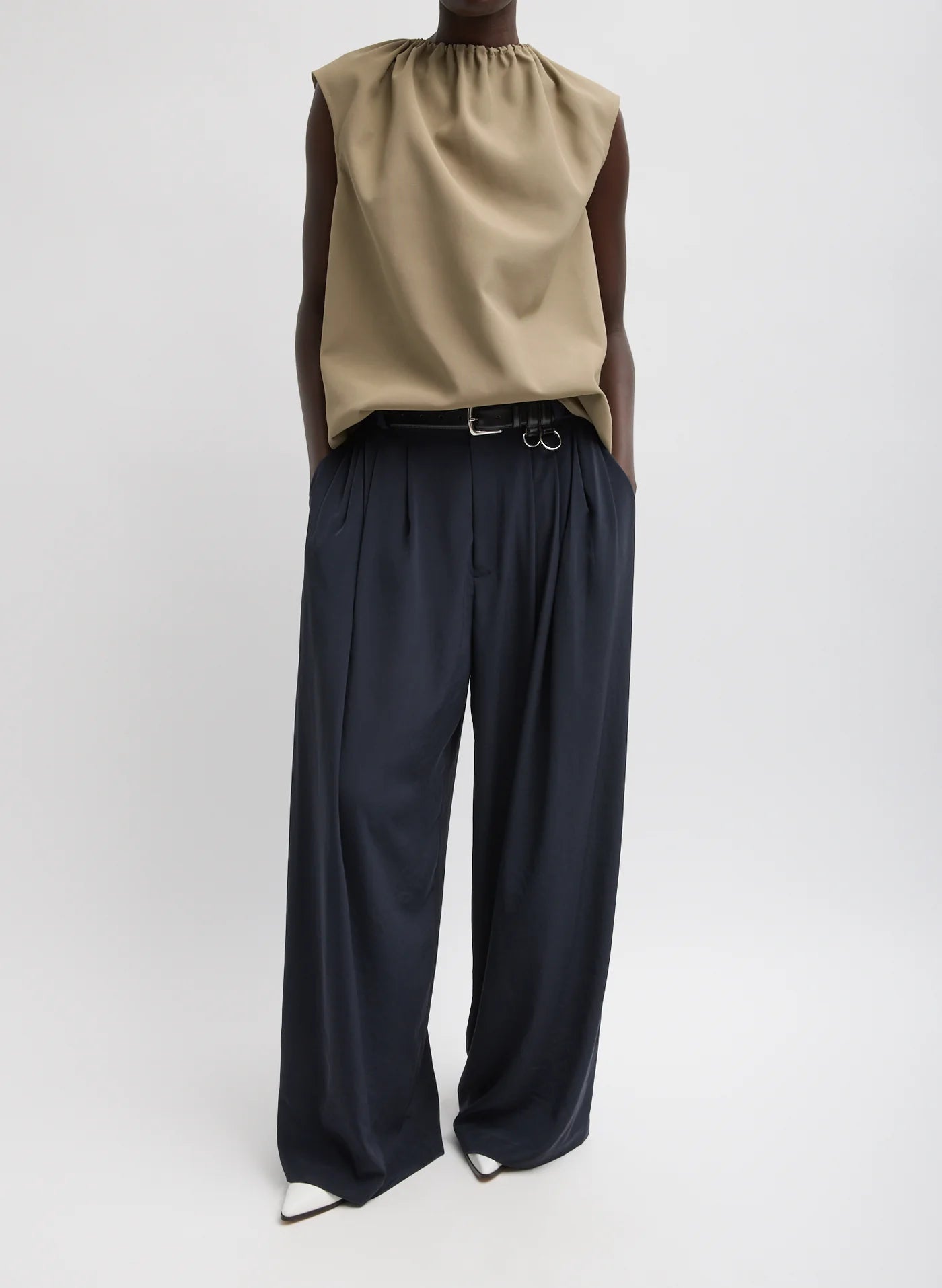Tibi Relaxed Suiting Triple Pleat Pant
