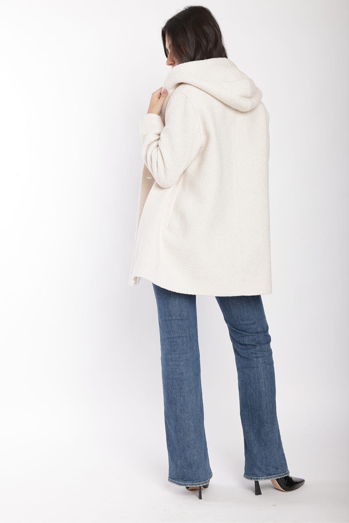 Harris Wharf Hooded Double Breasted Bouclé Jacket