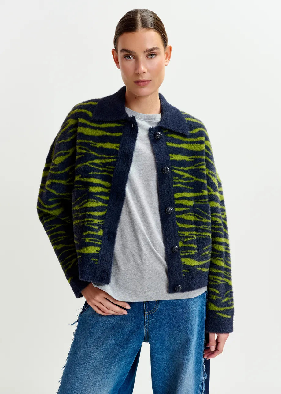 Essentiel Antwerp Zebra-Print Cardigan