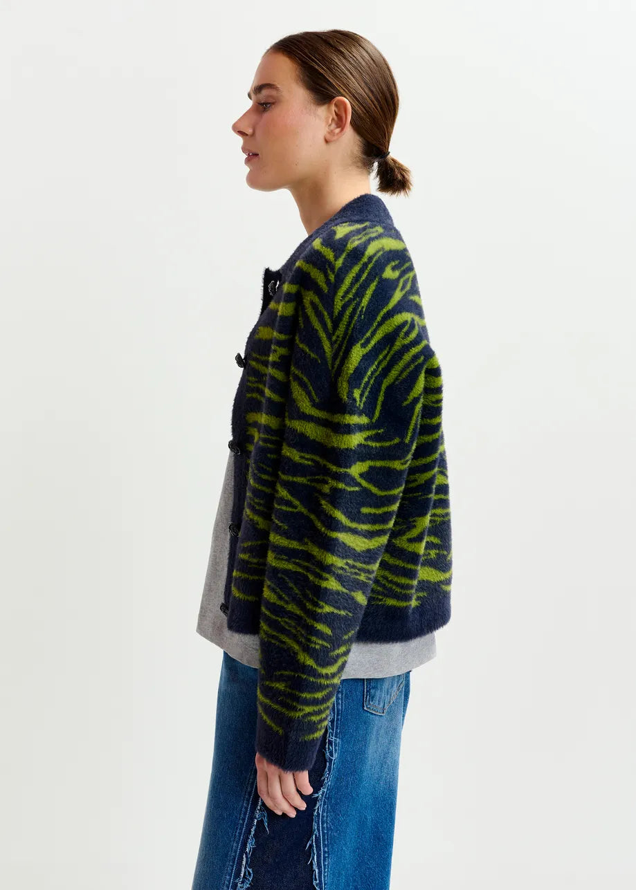 Essentiel Antwerp Zebra-Print Cardigan