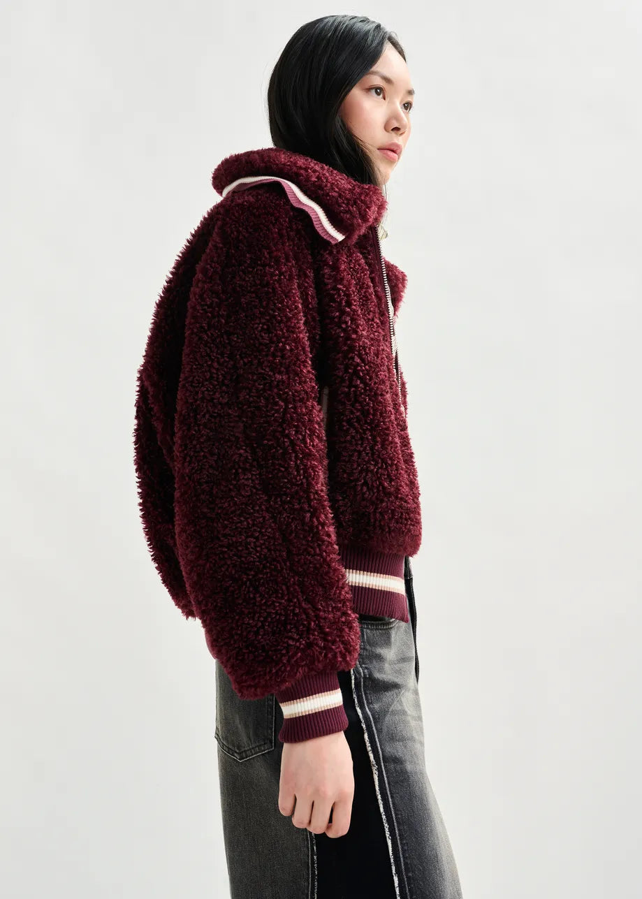 Essentiel Antwerp Oversized Faux Shearling Bomber Jacket