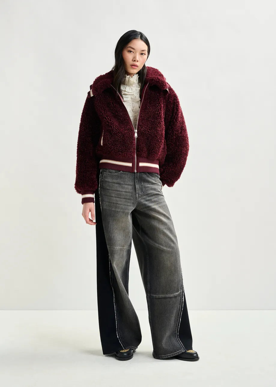 Essentiel Antwerp Oversized Faux Shearling Bomber Jacket