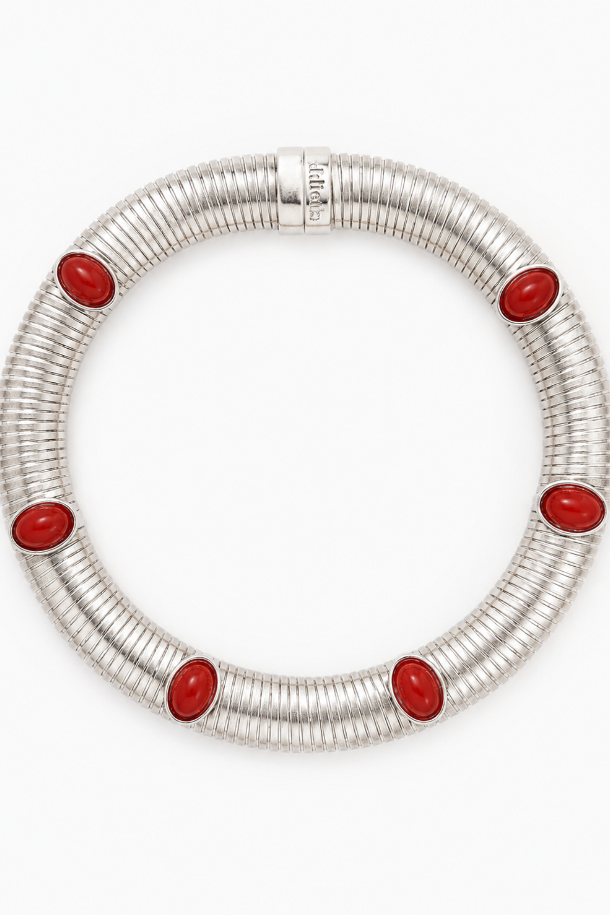 Julietta Celeste Necklace - Silver/ Red