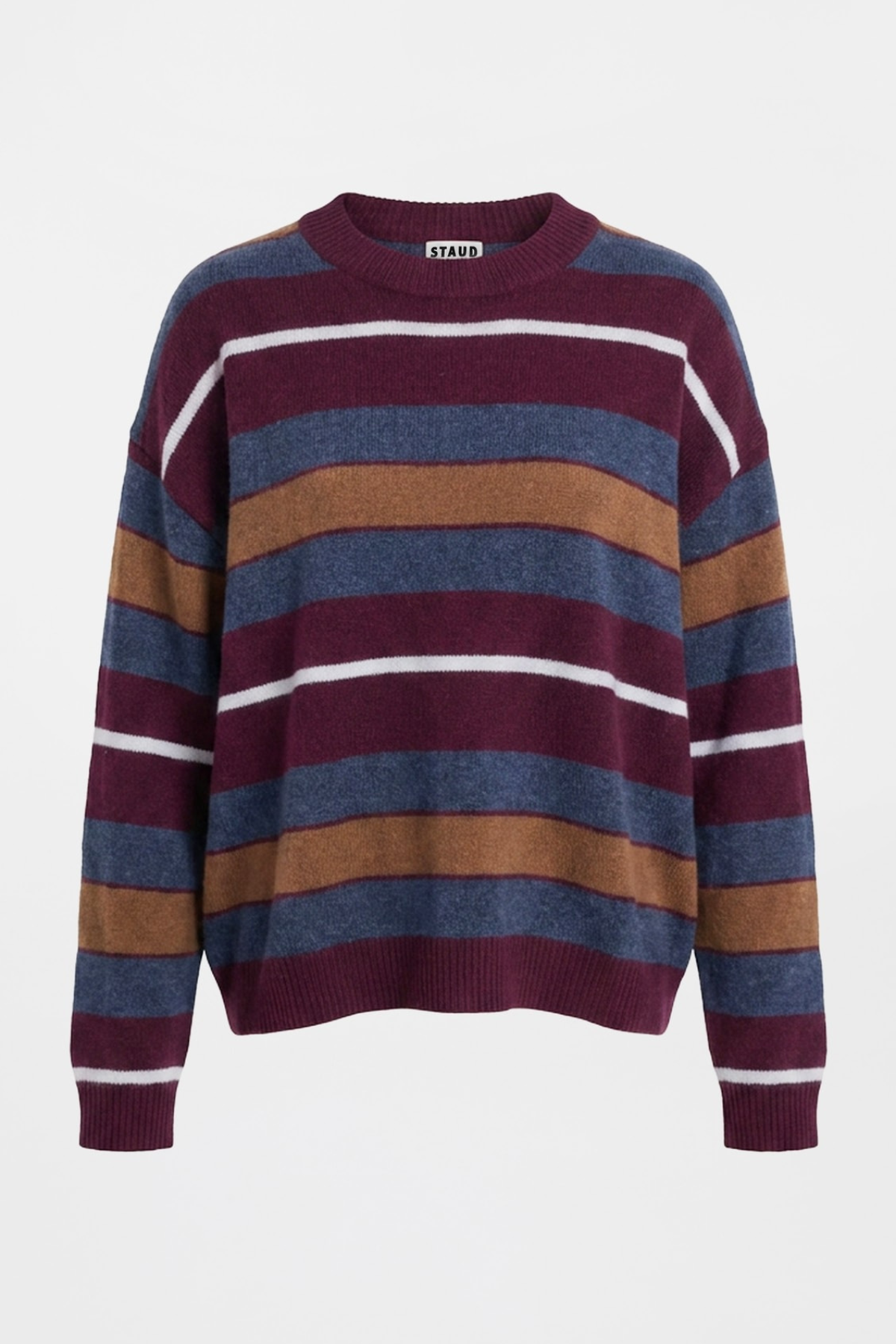 Staud Serrano Cashmere Relaxed Crew - Monaco Stripe