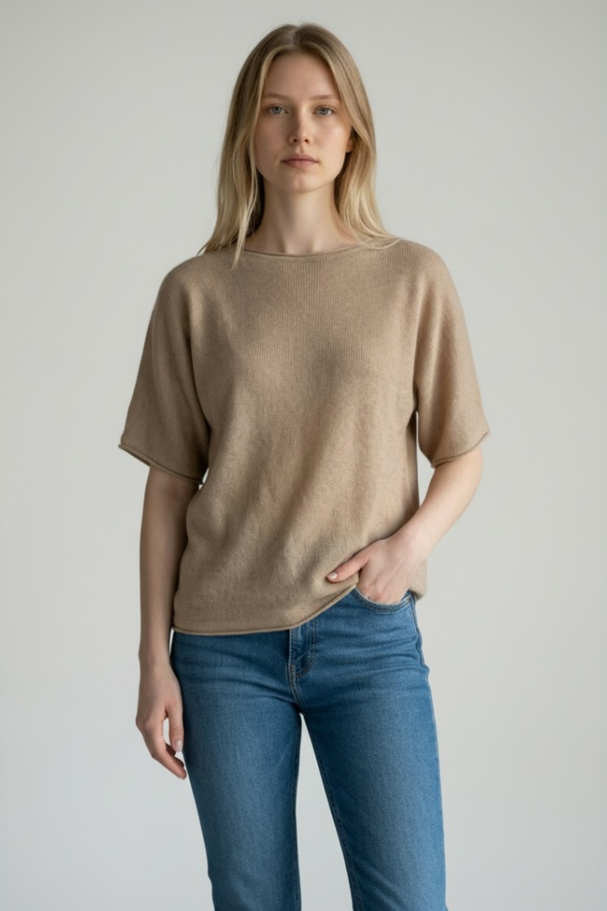 Majestic Filatures Cashmere Silk Elbow Sleeve Crewneck Top