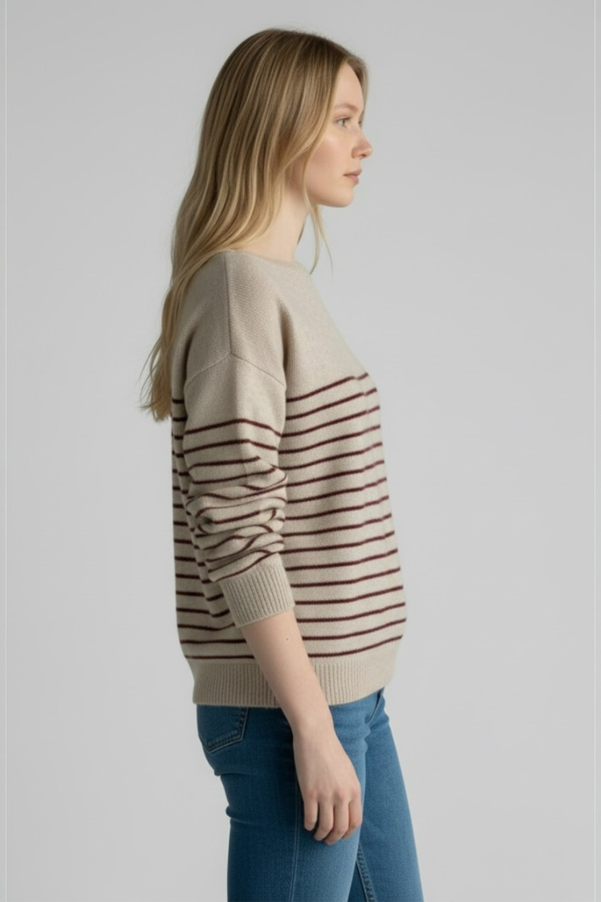 Majestic Filatures Wool Fox Knit Stripe Boatneck Sweater