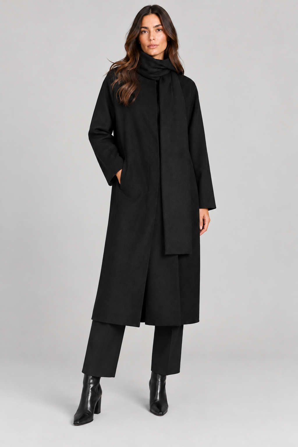 Harris Wharf Scarf Jacket Cashmere Blend - Black