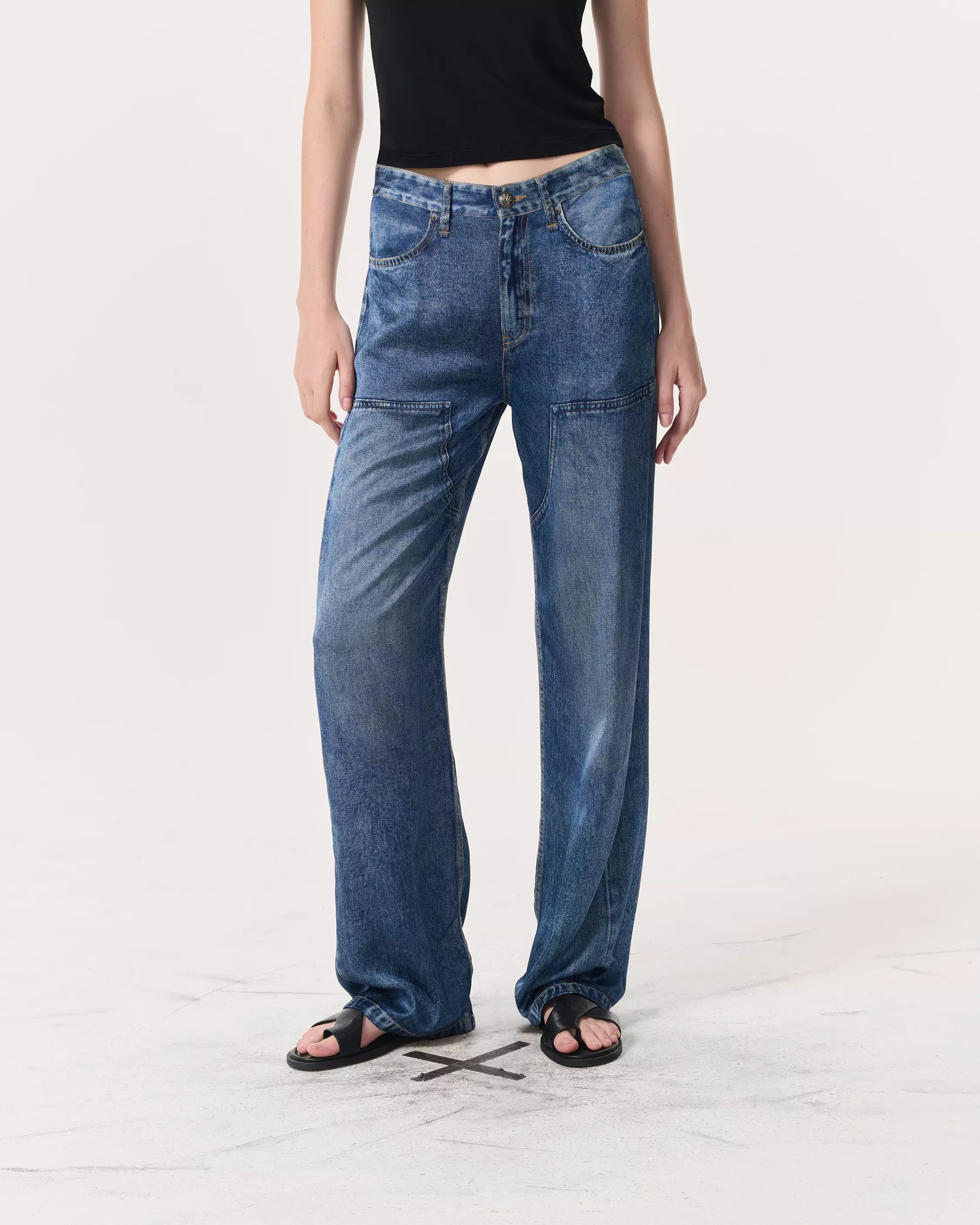 Pantalón de carpintero Logan de satén Miramar de Rag & Bone