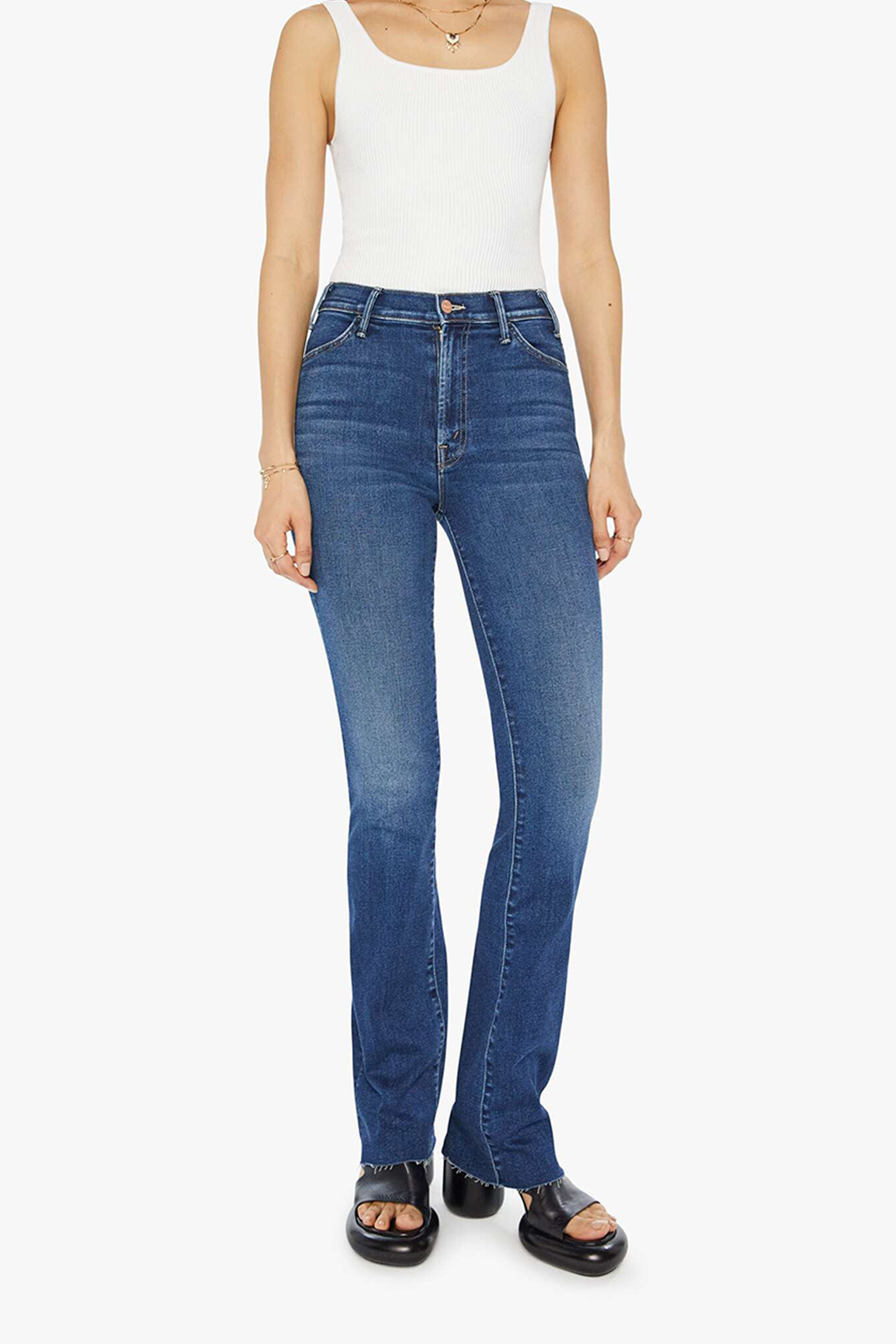 Vaqueros deshilachados con tacón Mother The Hustler