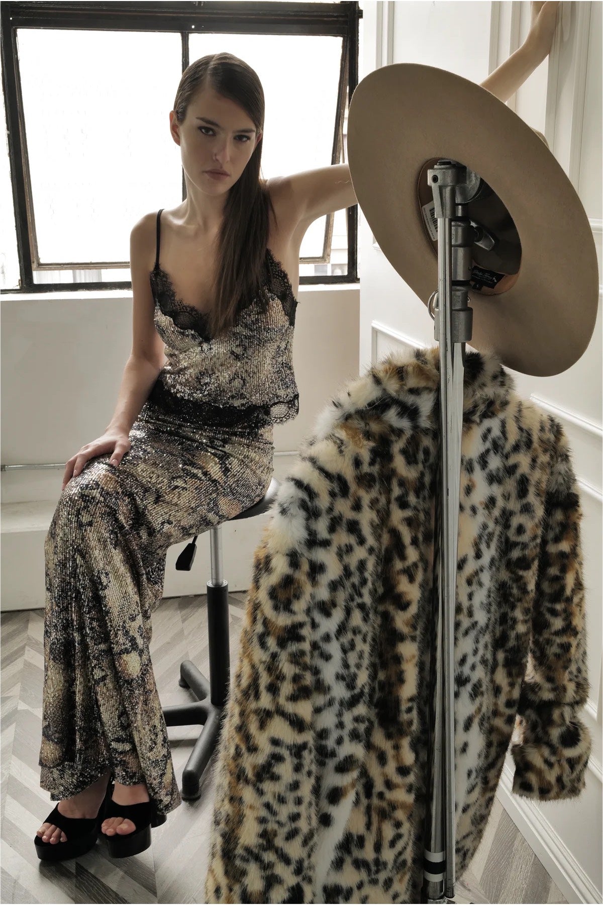 Le Superbe Glossy Snake Lace Cami