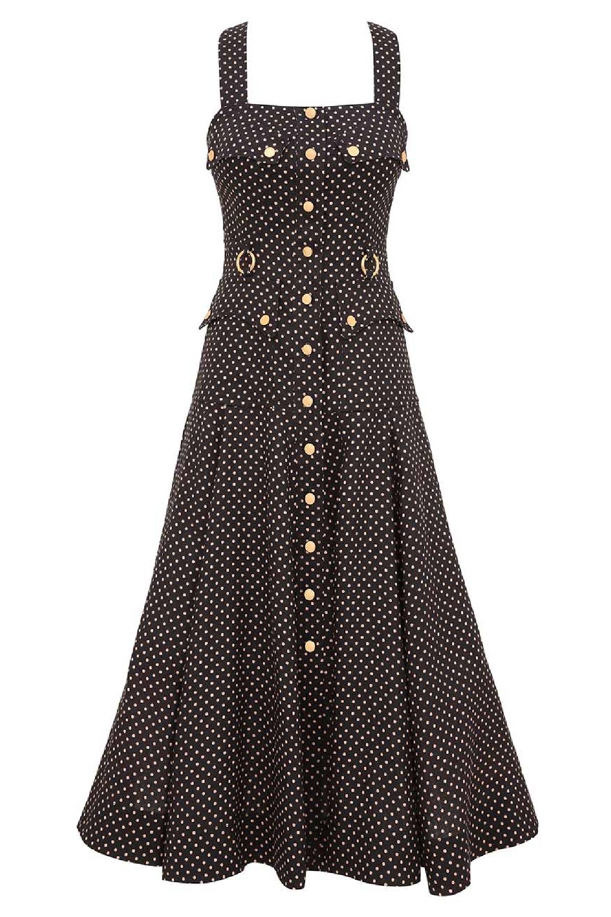 Zimmermann Luna Cargo Picnic Dress - Black Dot