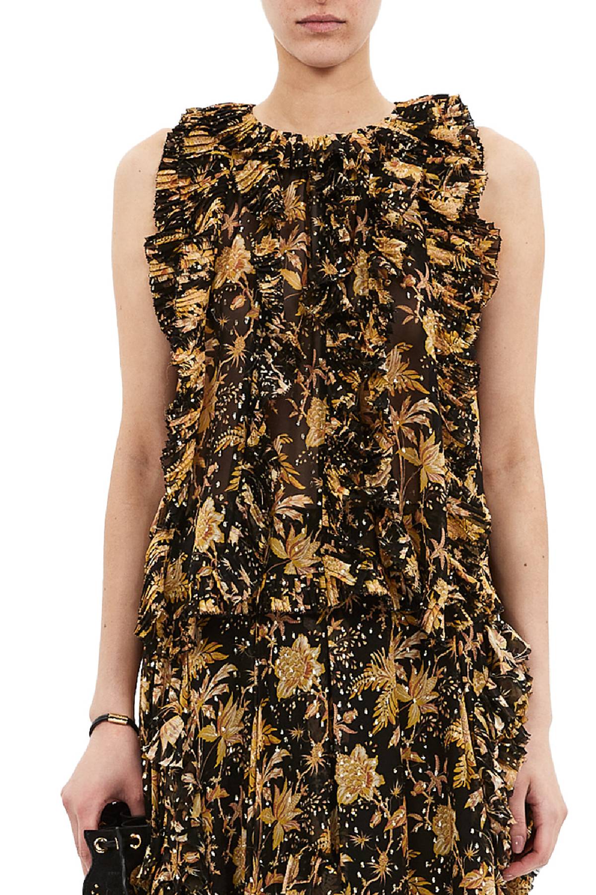 Ulla Johnson Sabra Sleeveless Cascading Ruffle Top