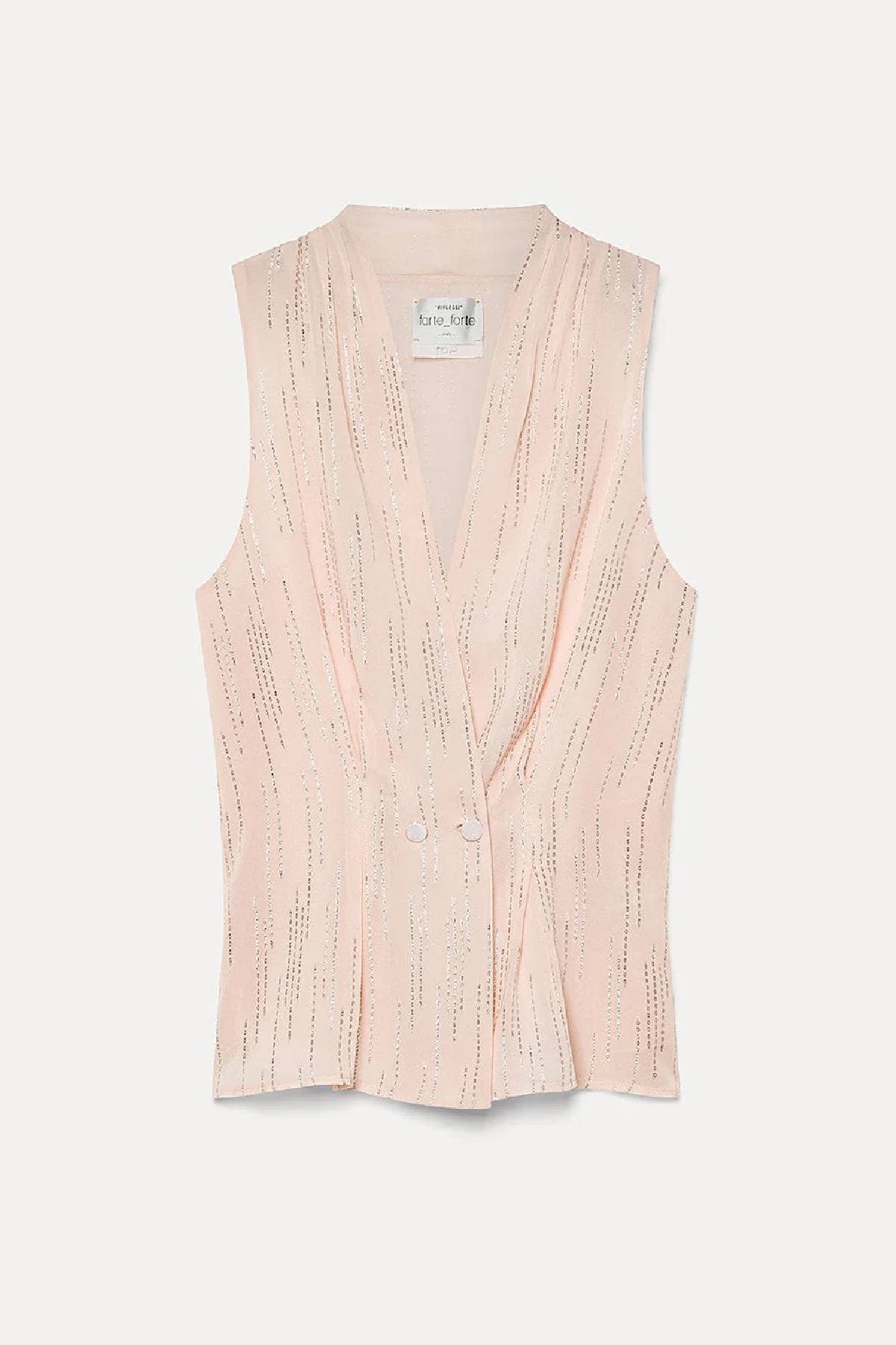 Forte Forte "Les Fils D'Argent" Jacquard Double Breasted Top