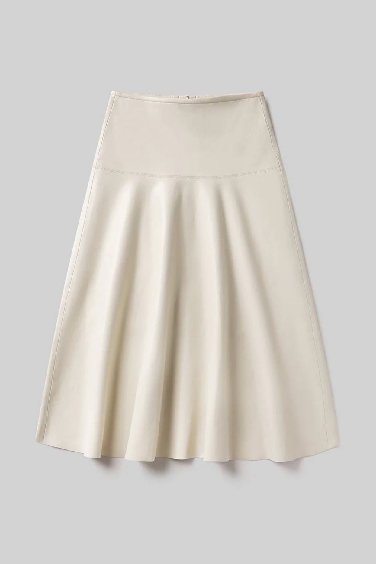 Citizens of Humanity Vita Maxi Leather Skirt - Chalk Grey