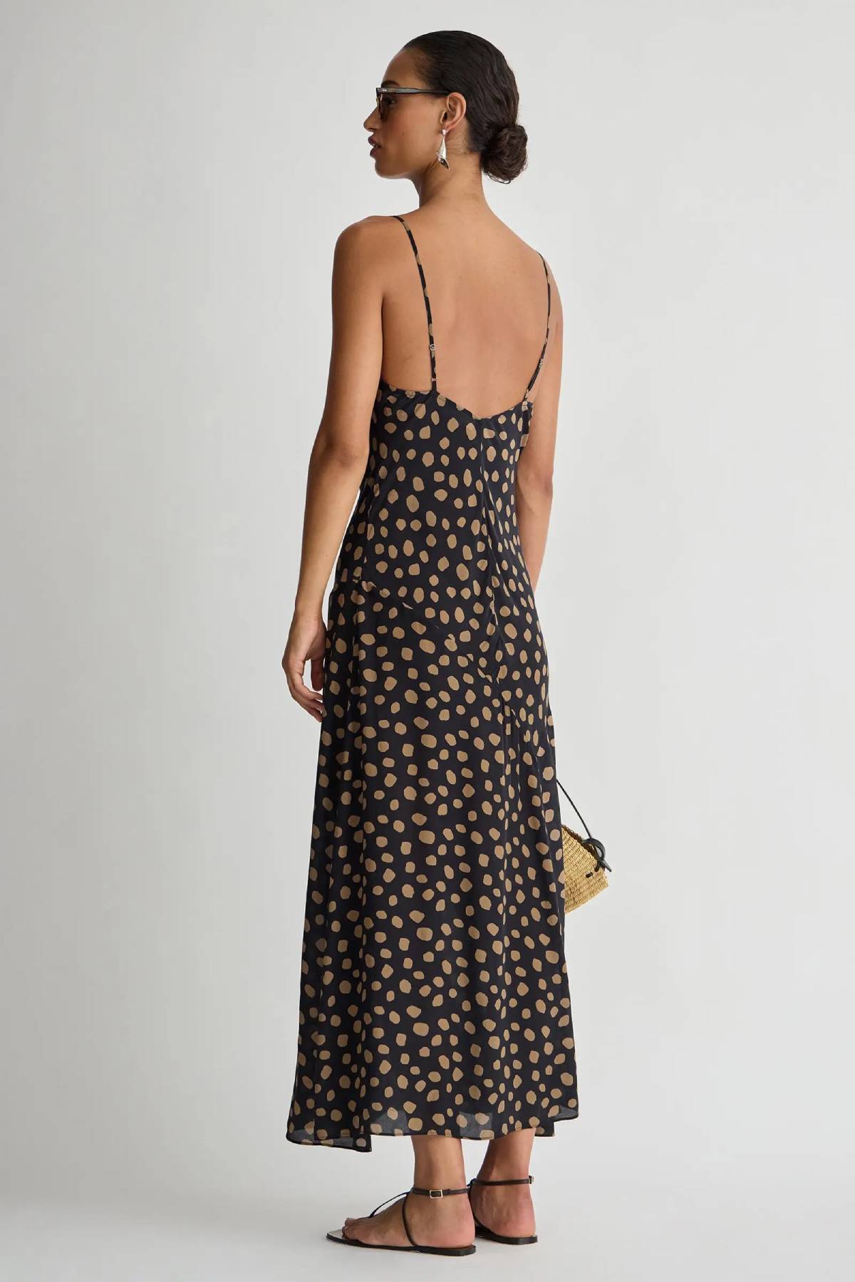 Apiece Apart Kasimira Bias Slip Dress - Yayoi Black & Camel