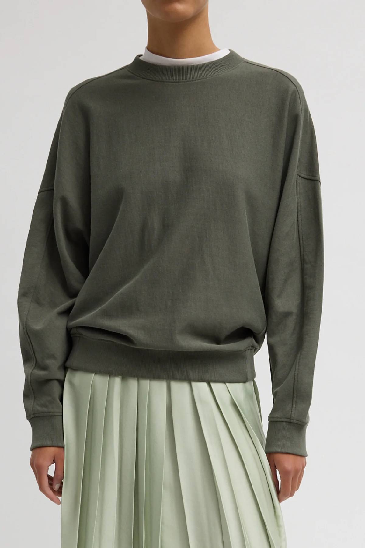 Tibi Light Weight Sweatshirting Crewneck Sweatshirt