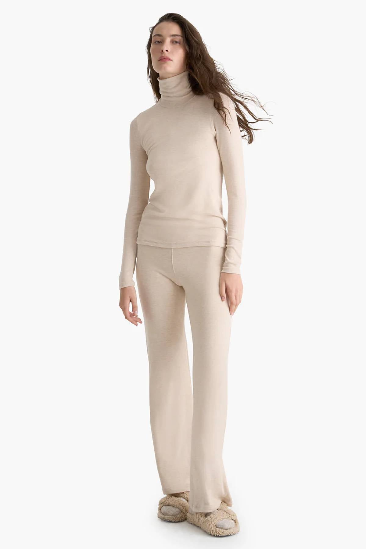 ATM Heathered Modal Rib Turtleneck