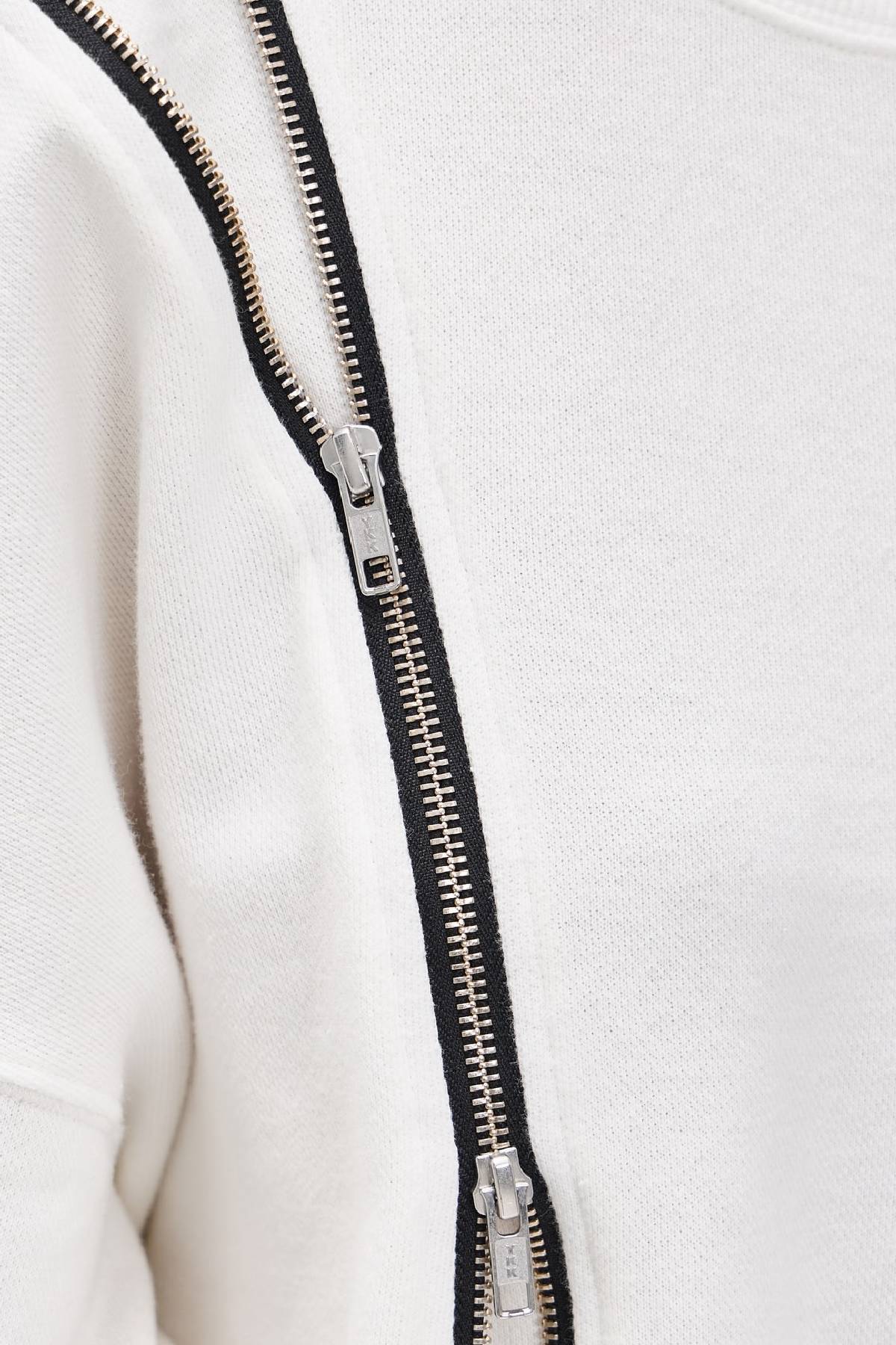 R13 Zippered Crewneck Top