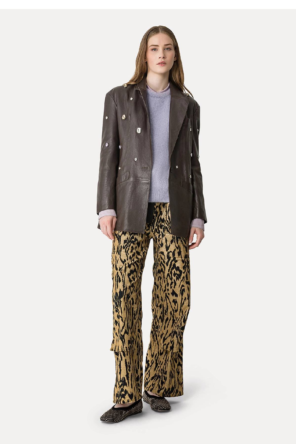 Pantalones cargo de terciopelo con estampado "Moiree" de Forte Forte