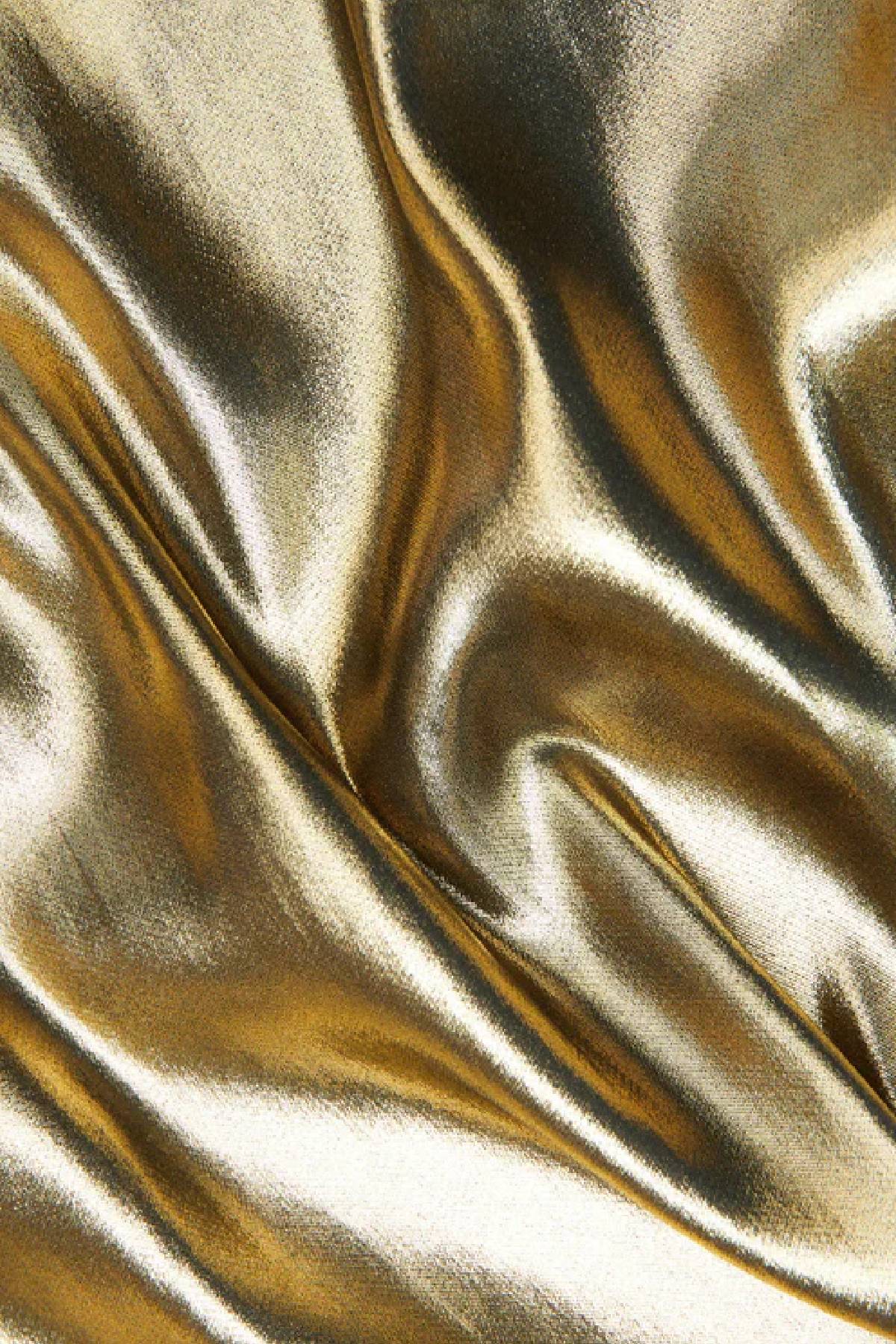 Self-Portrait Gold Metallic Strappy Maxi Dress