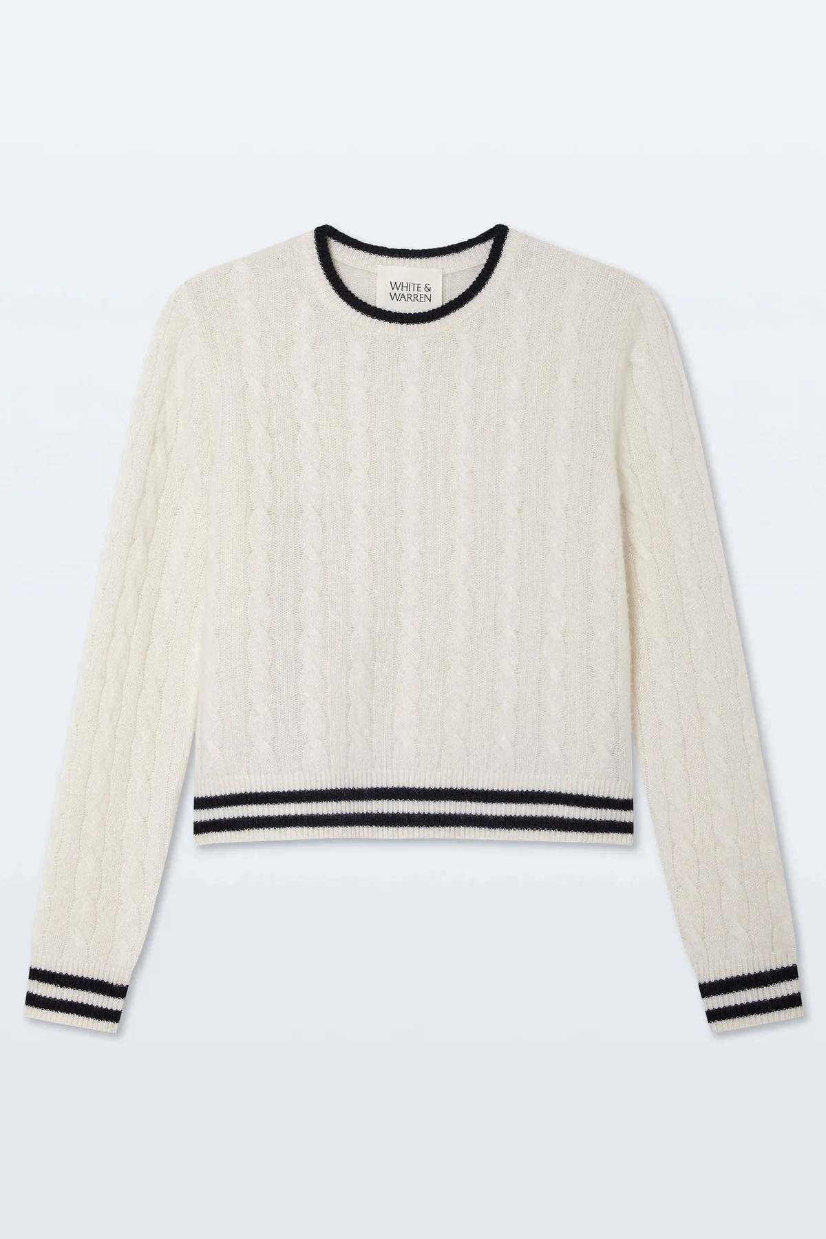 White + Warren Cashmere Cable Crewneck Sweater