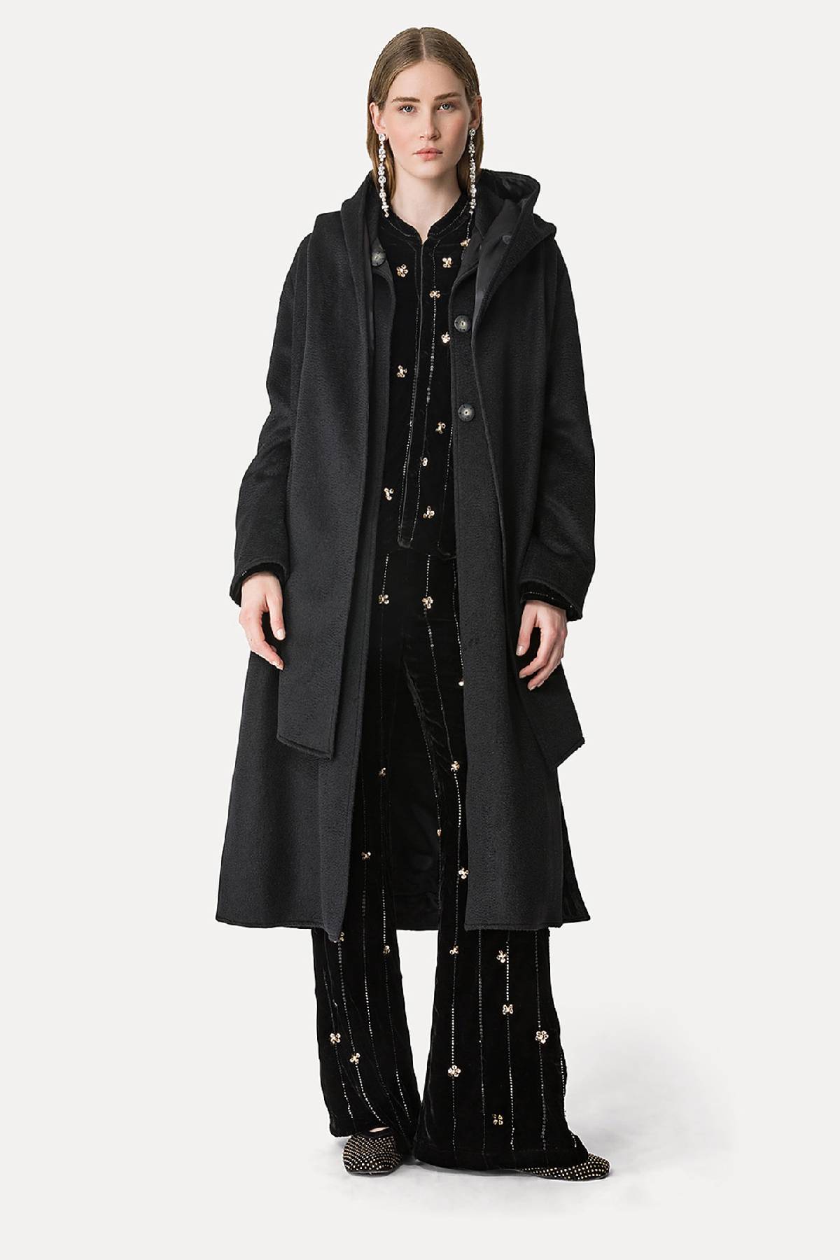 Forte Forte Pantalones acampanados de terciopelo con bordado "Petites Etoiles"