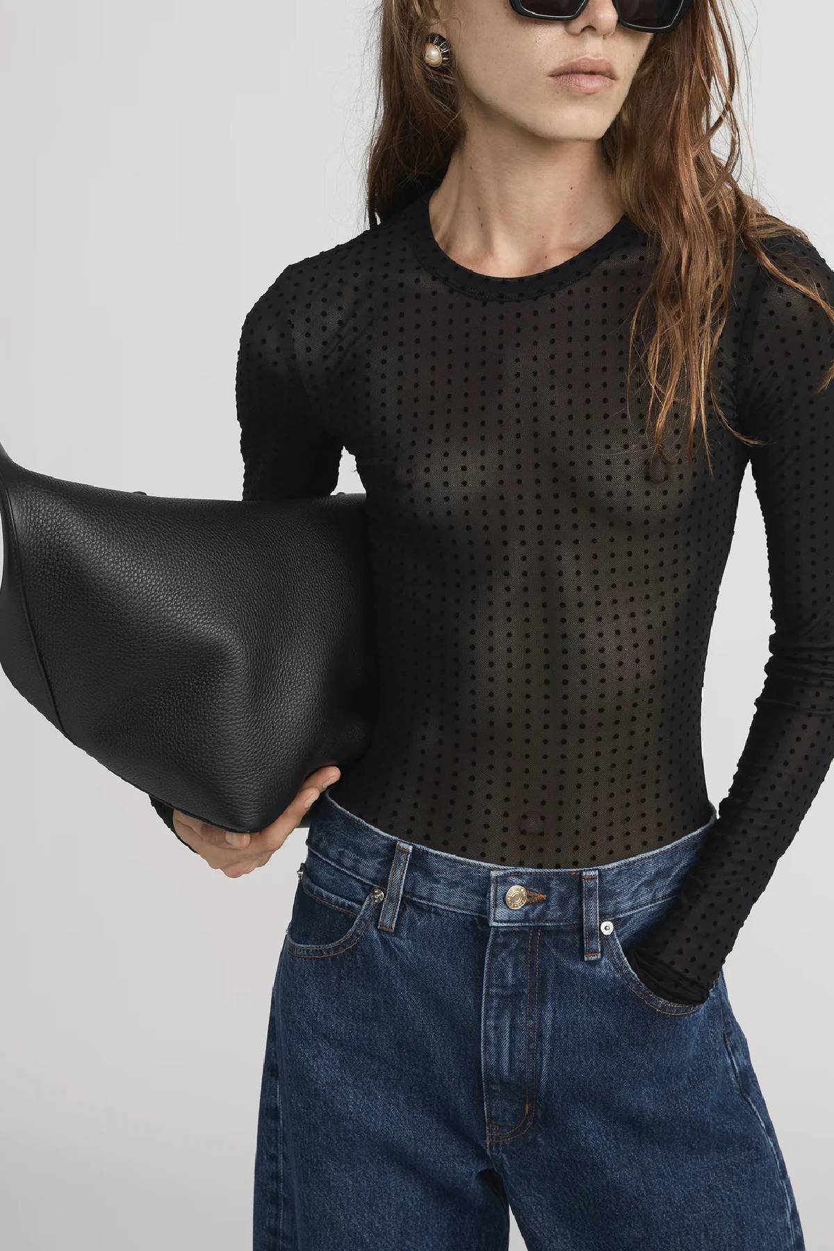 Frame The Mesh Polka Dot Top