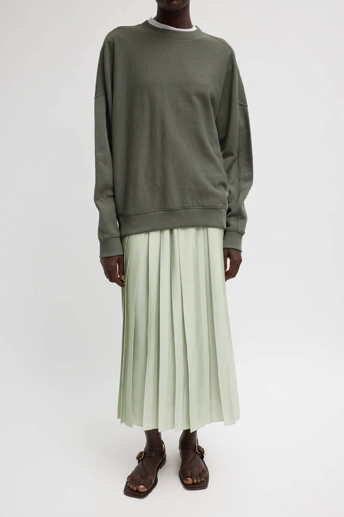 Tibi Light Weight Sweatshirting Crewneck Sweatshirt
