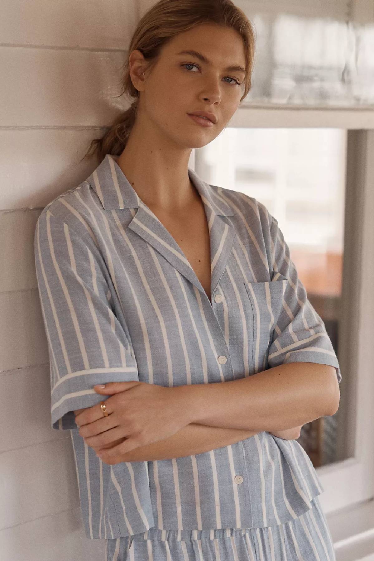 Eberjey Nautico Relaxed Short Sleeve & Pant PJ Set