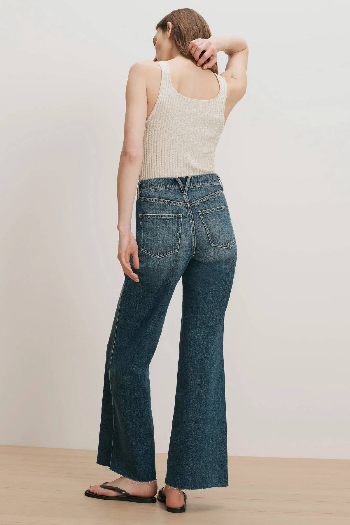 Veronica Beard Sandra Knit Tank Top - Off White/ Stone Khaki