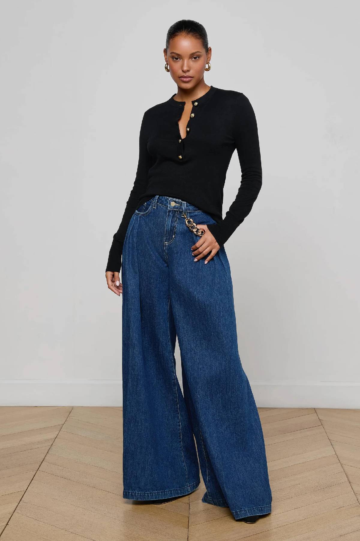 L’AGENCE Ronda Knit Henley Top