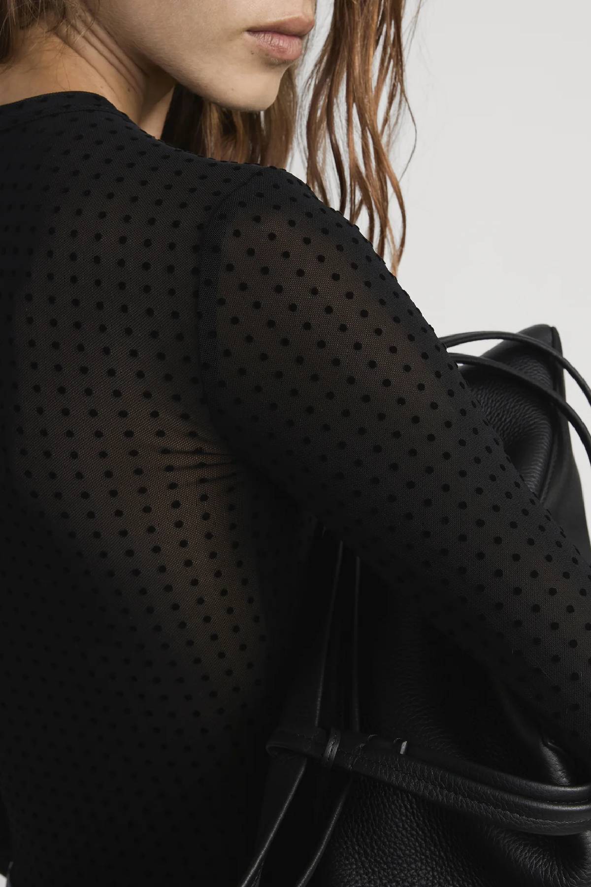 Frame The Mesh Polka Dot Top