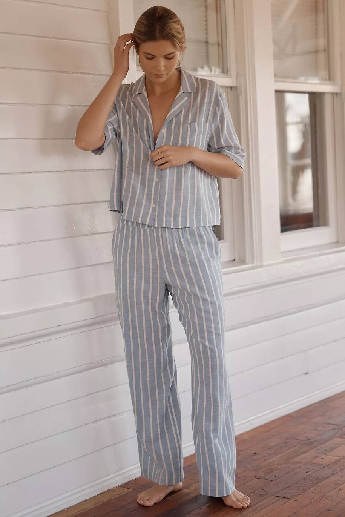 Eberjey Nautico Relaxed Short Sleeve & Pant PJ Set