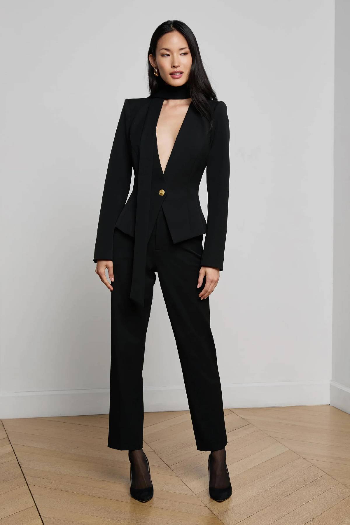 L’AGENCE Romy Tie Neck Blazer