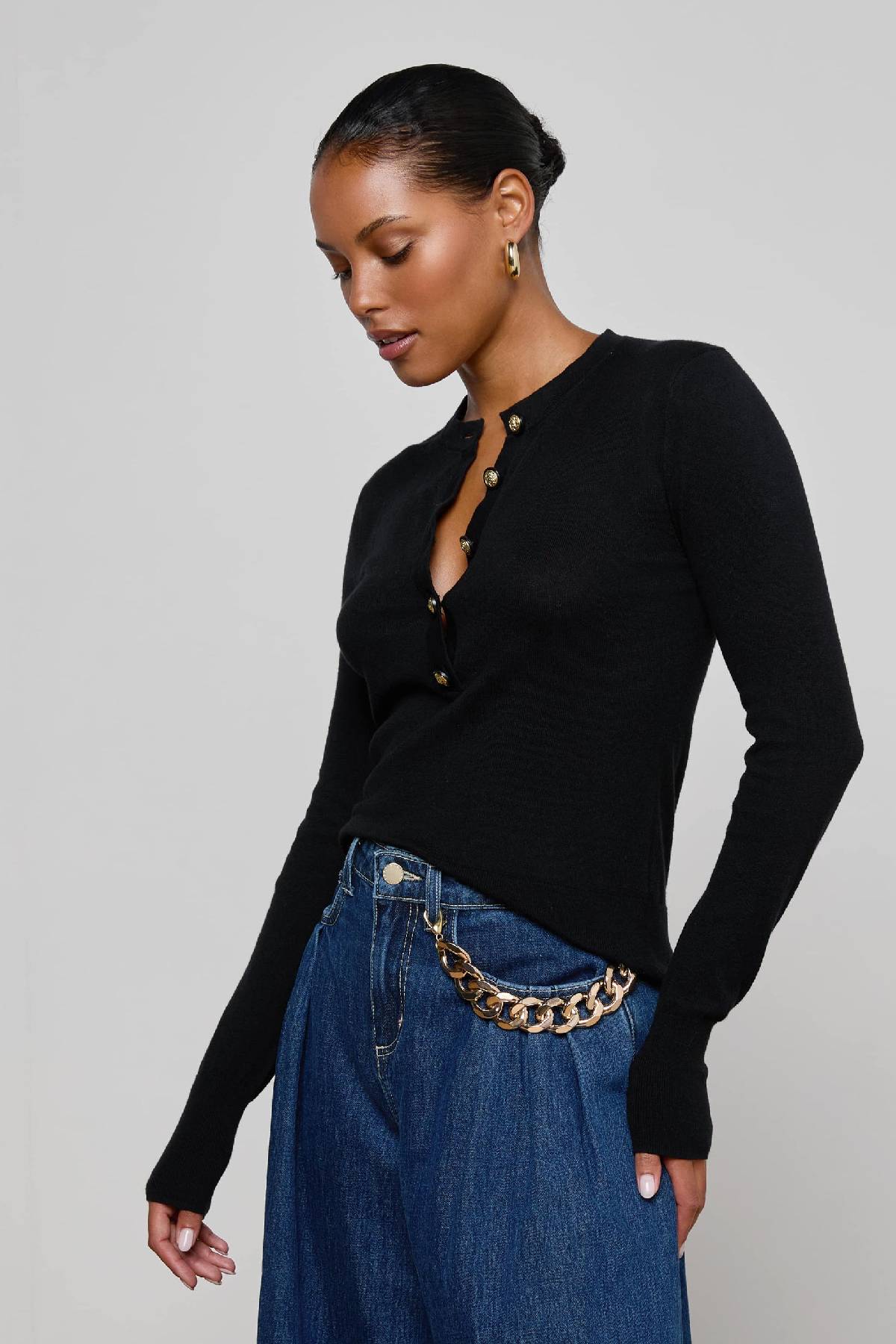 L’AGENCE Ronda Knit Henley Top